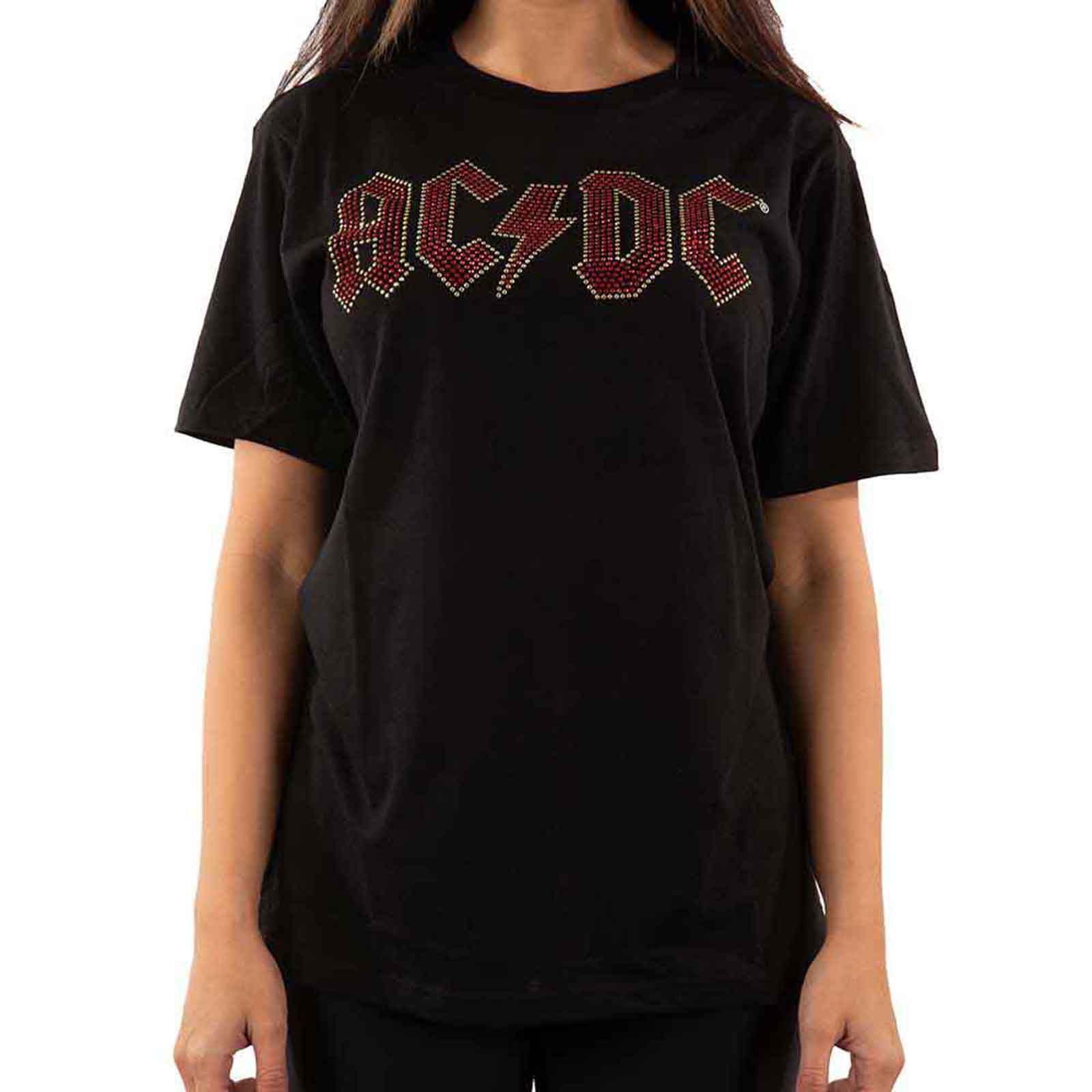 AC/DC - FULL COLOUR LOGO - T-Shirt Black (Embellished) - Image 5