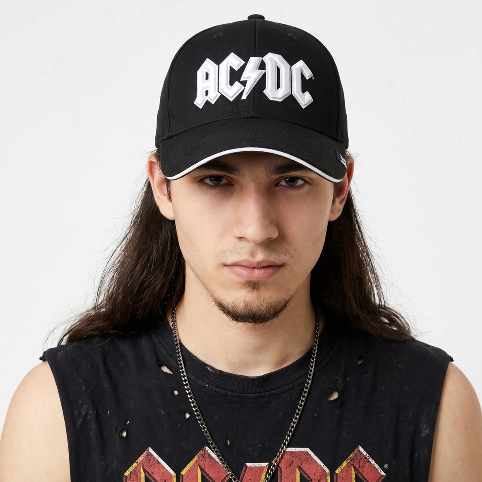 AC/DC - WHITE LOGO - Baseball Cap Black - Image 2