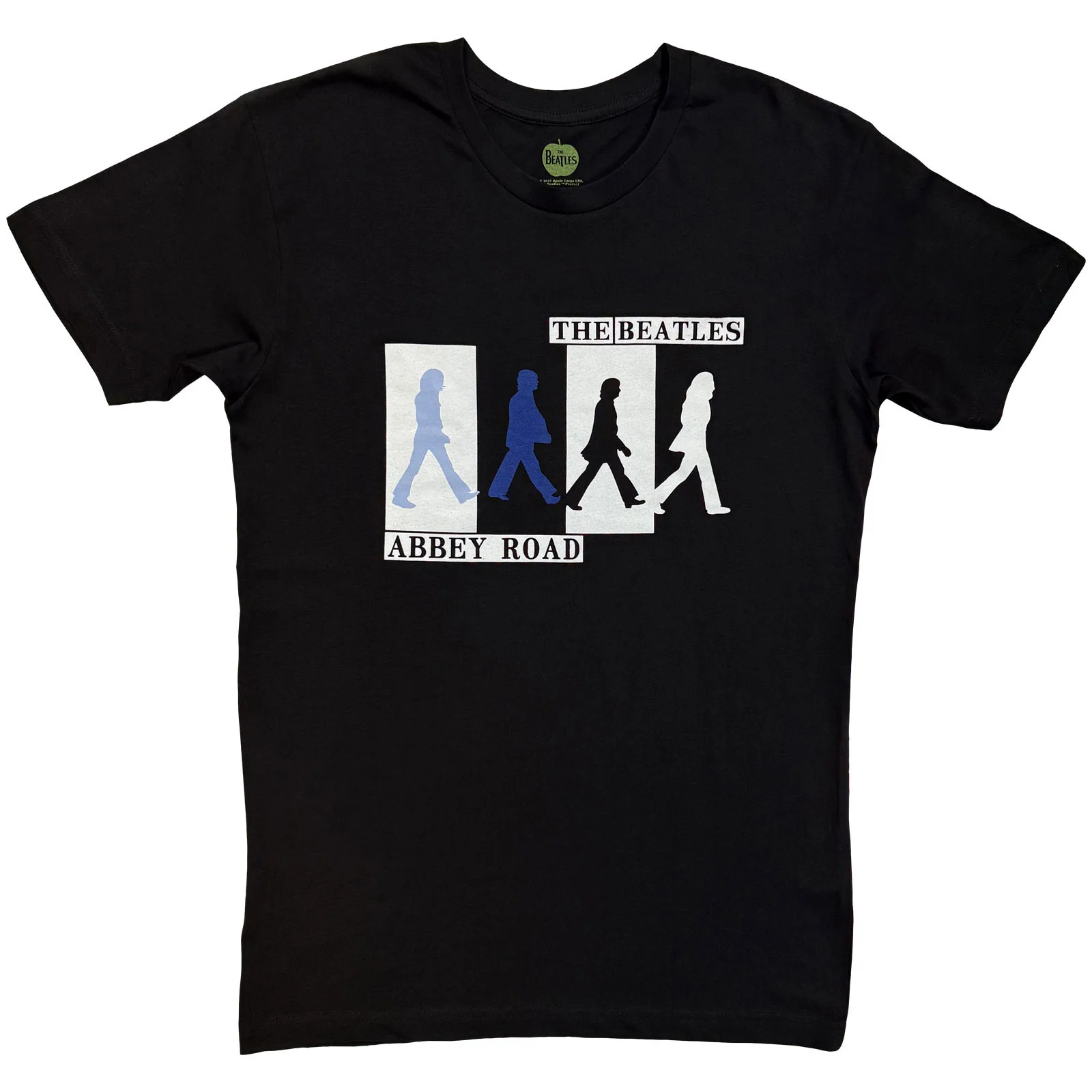 THE BEATLES - ABBEY ROAD COLOURS CROSSING - T-Shirt Black