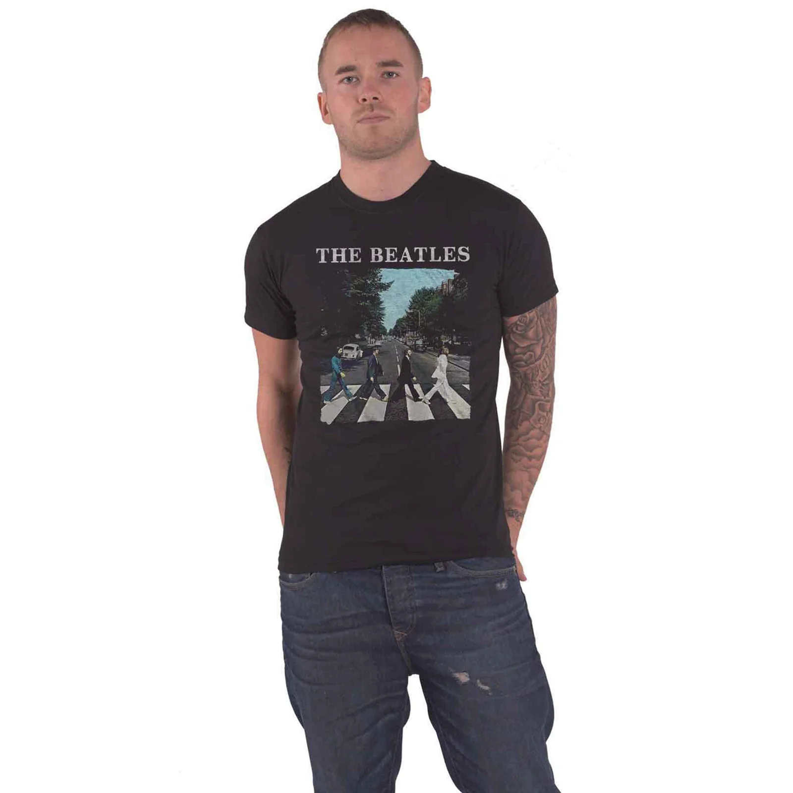 THE BEATLES - ABBEY ROAD & LOGO - T-Shirt Black - Image 2