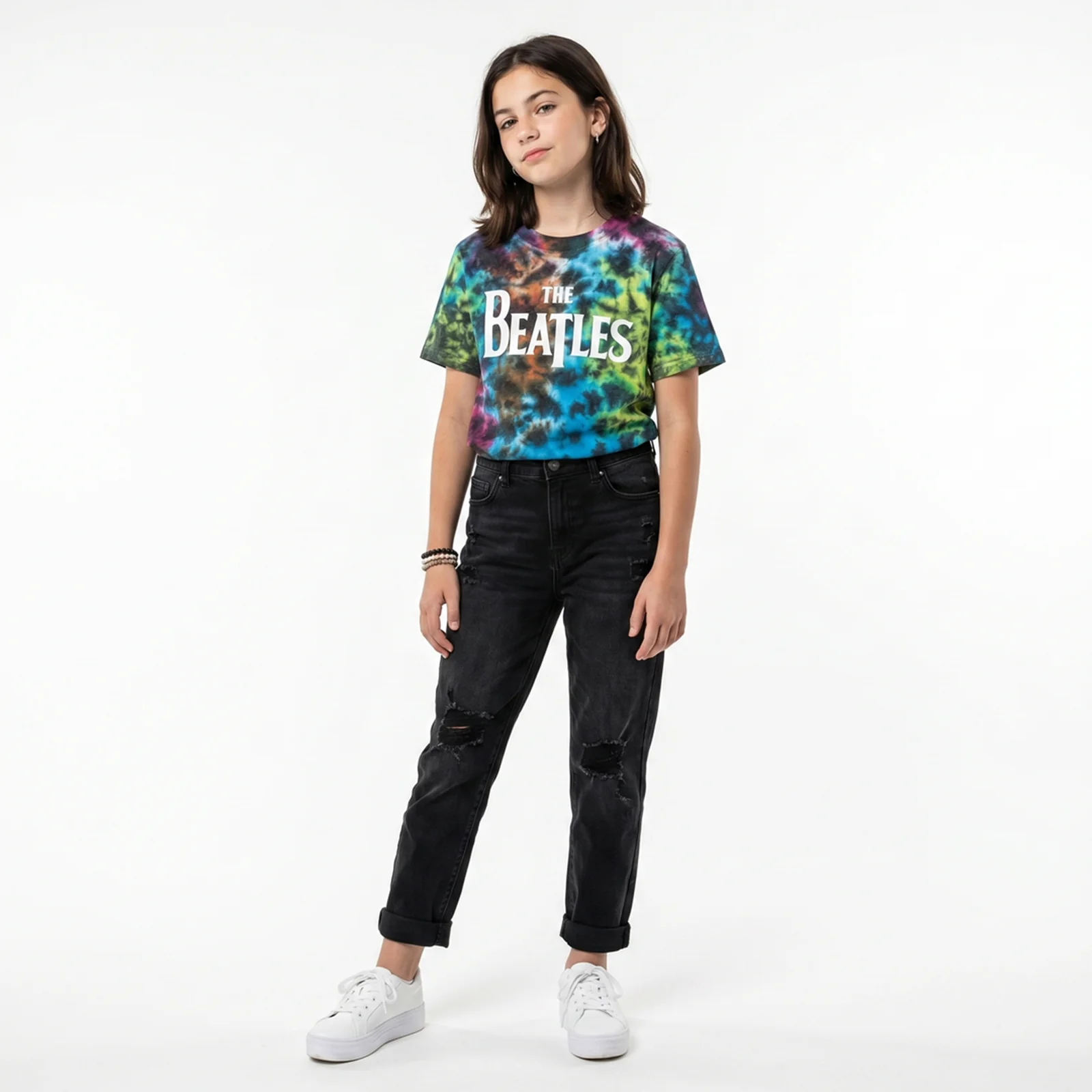 THE BEATLES - DROP T LOGO - Kids T-Shirt Grey (Wash Collection) - Image 3