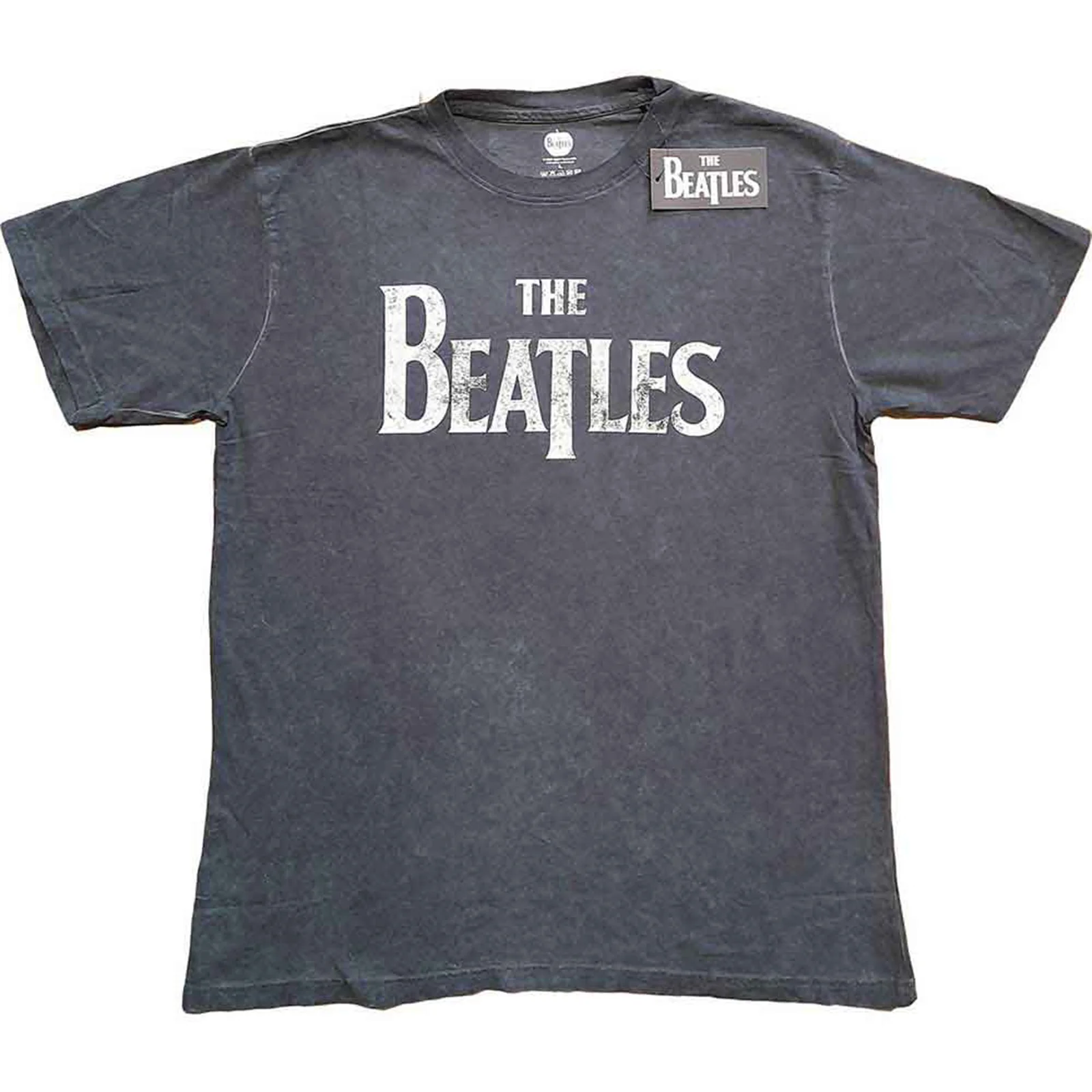 THE BEATLES - DROP T LOGO SNOW WASH - T-Shirt Grey (Wash Collection)