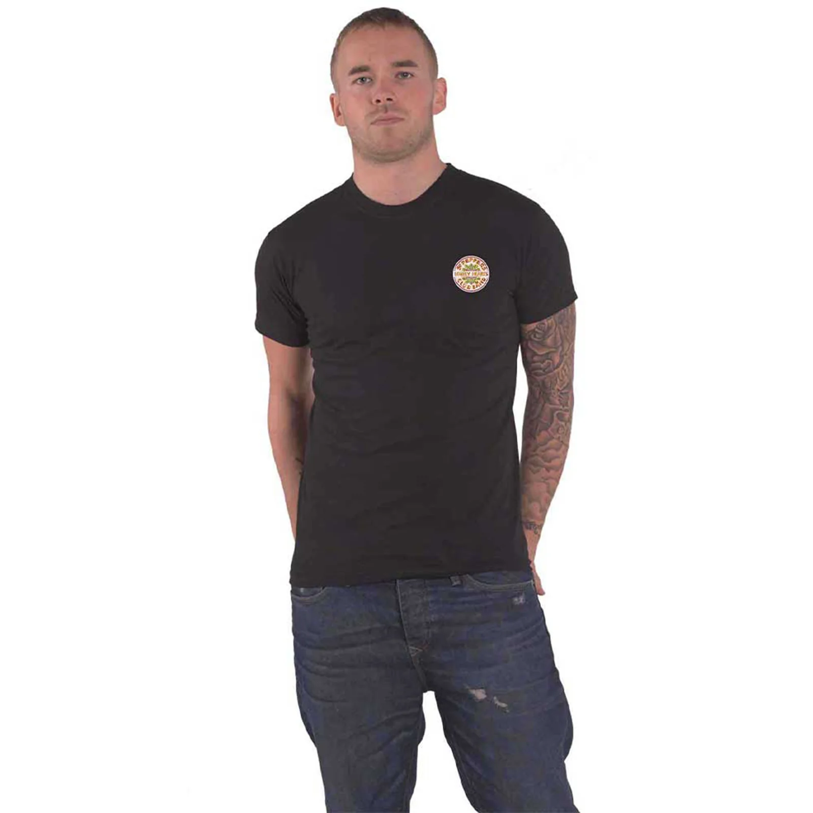 THE BEATLES - SGT PEPPER - Retail Pack T-Shirt Black (Back Print) - Image 3