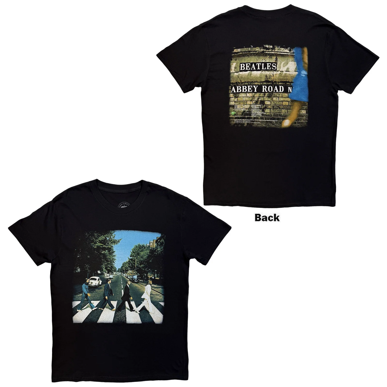 THE BEATLES - VINTAGE ABBEY ROAD - T-Shirt Black (Back Print) - Image 3