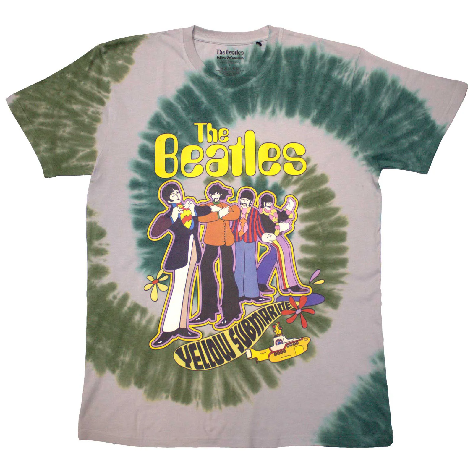THE BEATLES - YELLOW SUBMARINE BAND IN LINE - T-Shirt White (Wash Collection)