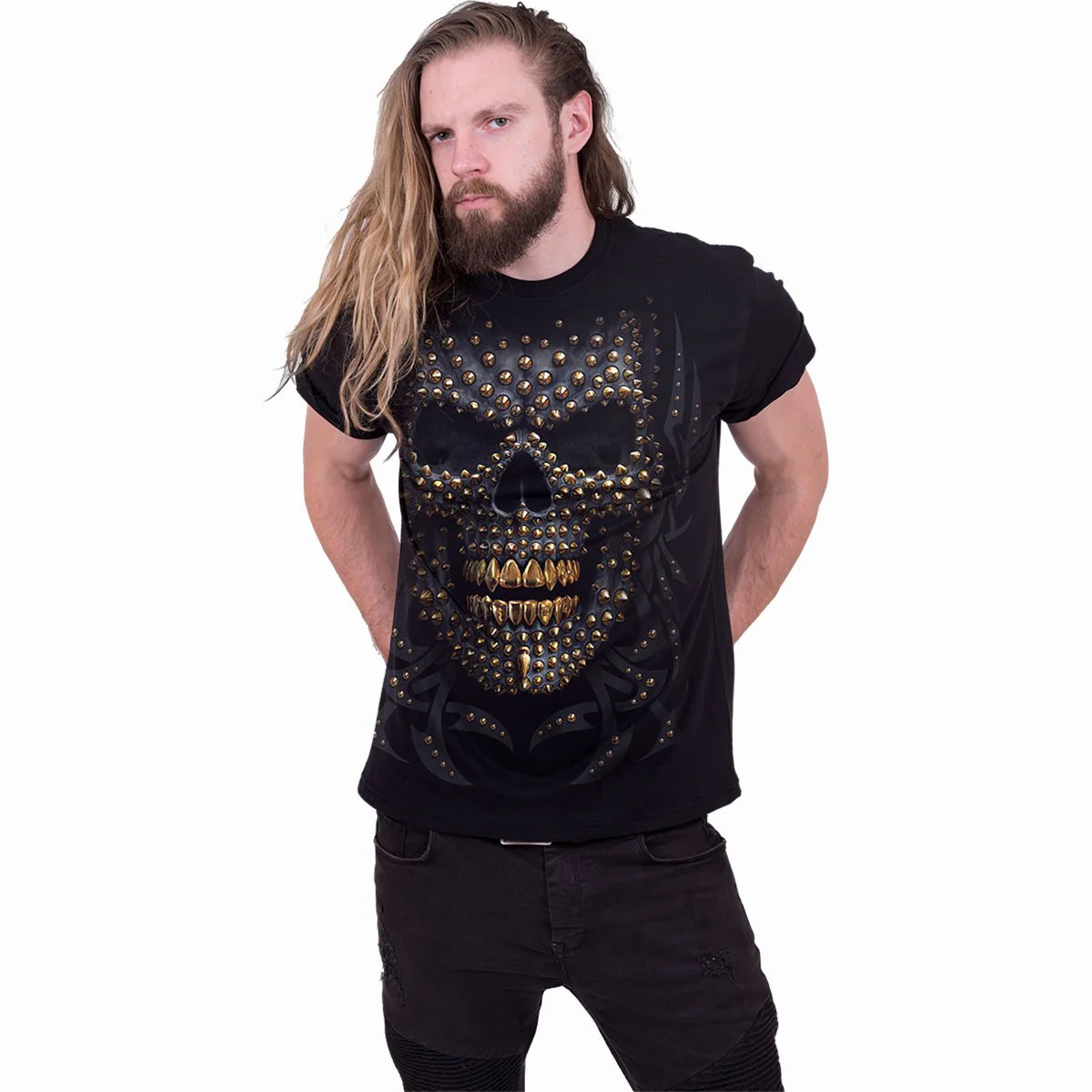 BLACK GOLD - Front Print T-Shirt Black - Image 2
