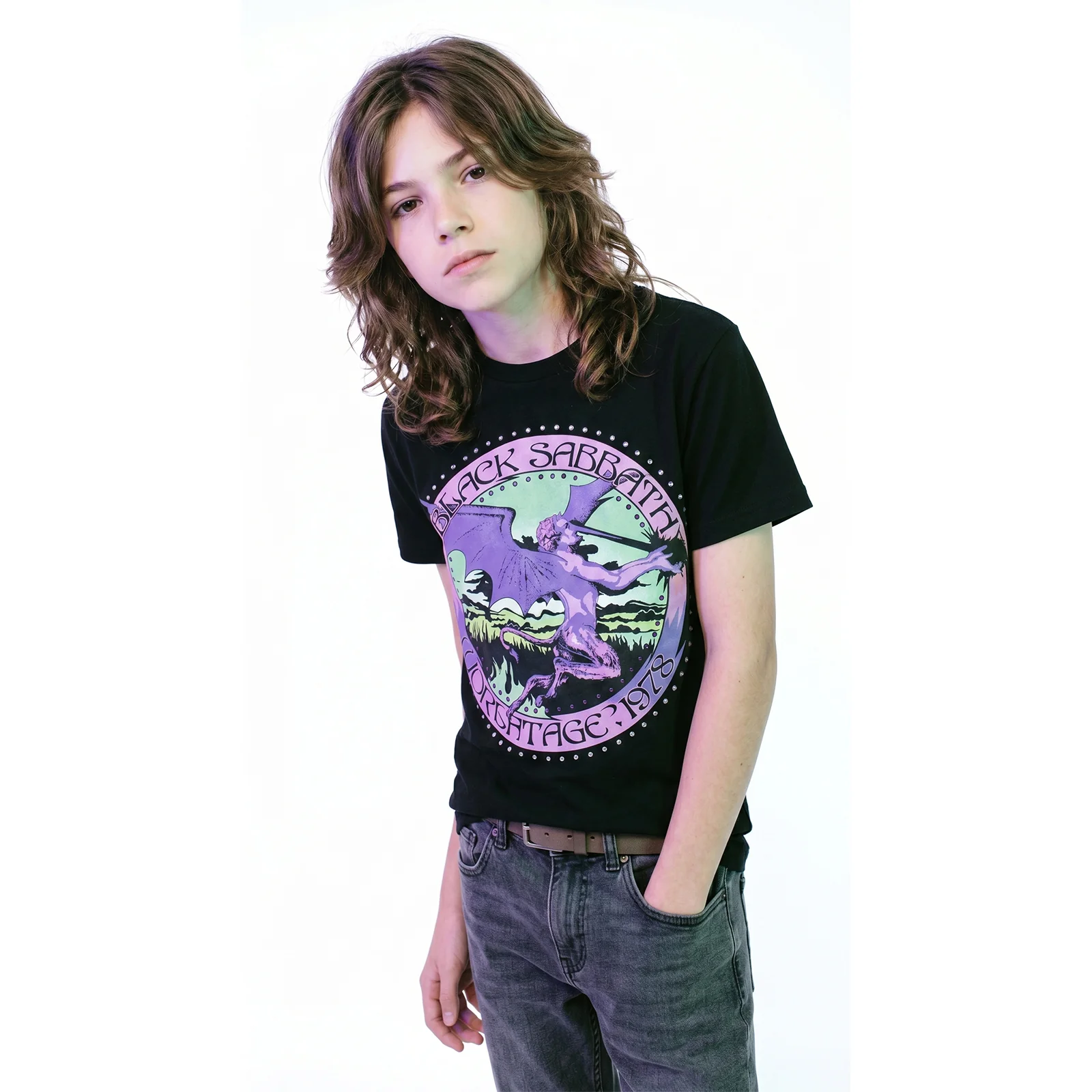 BLACK SABBATH - TOUR '78 - Kids T-Shirt Black (Embellished) - Image 2