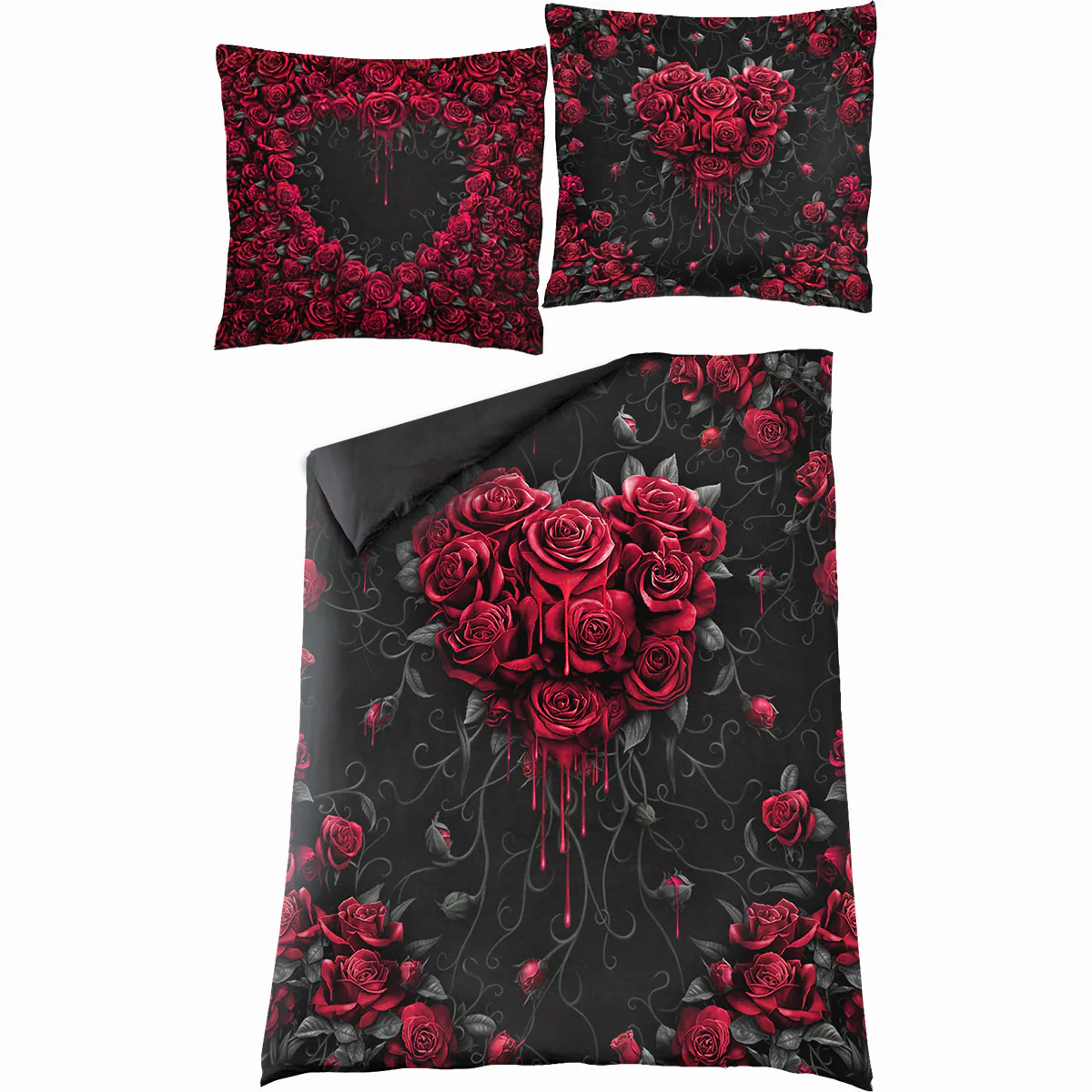 BLEEDING HEART - Single Duvet Cover + UK And EU Pillow case - Image 2