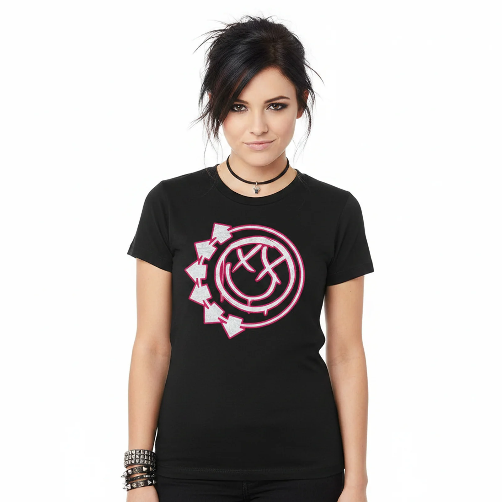BLINK-182 - SIX ARROW SMILE - Ladies T-Shirt Black - Image 2