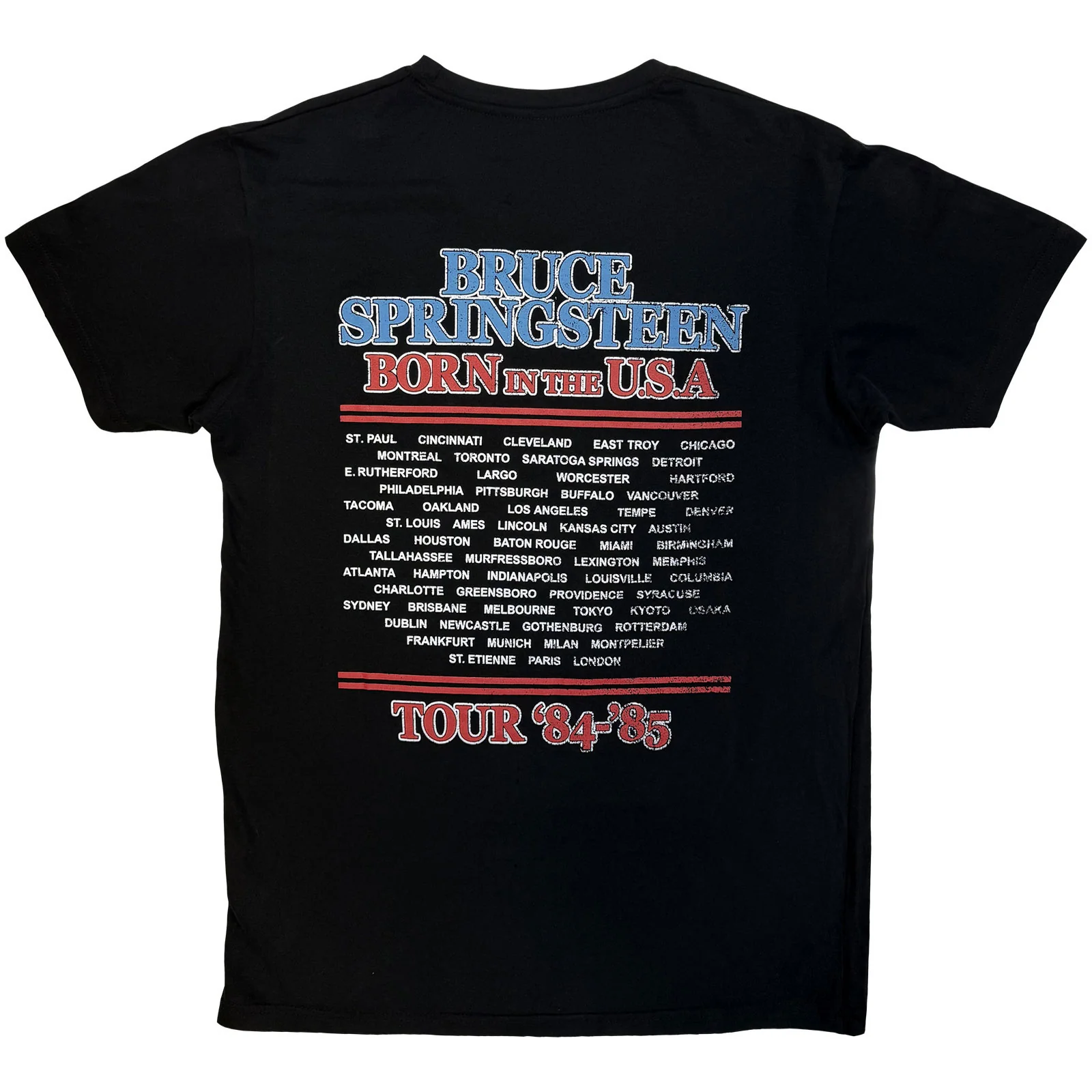 BRUCE SPRINGSTEEN - E STREET TOUR '84-'85 - Carbon T-Shirt Black (Back Print) - Image 2