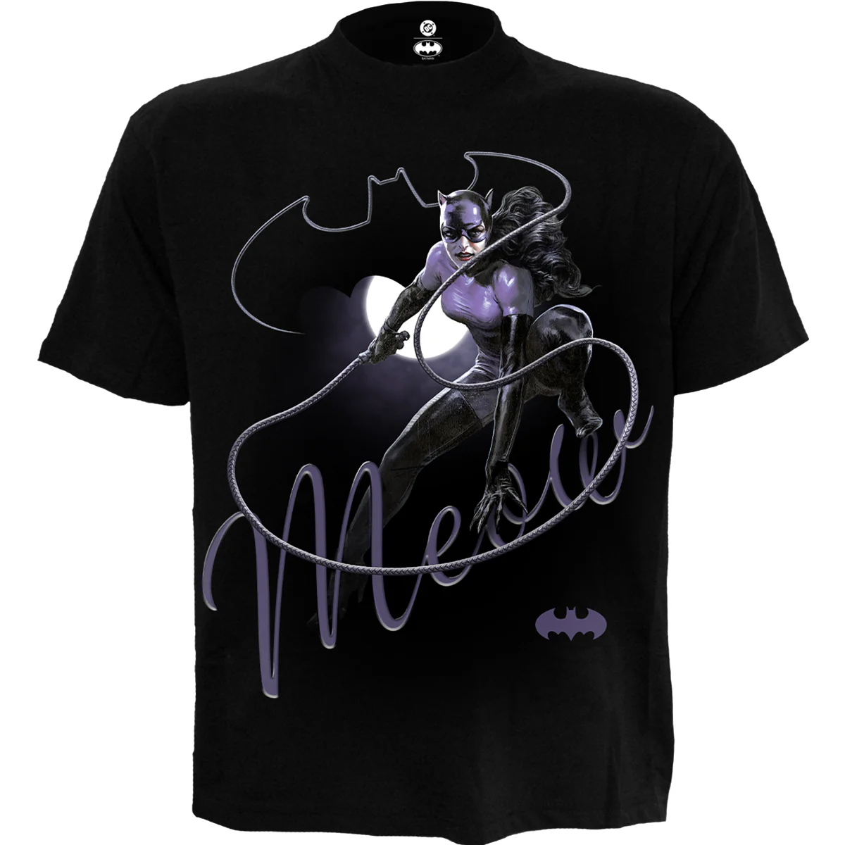 CATWOMAN - MEOW - Front Print T-Shirt Black