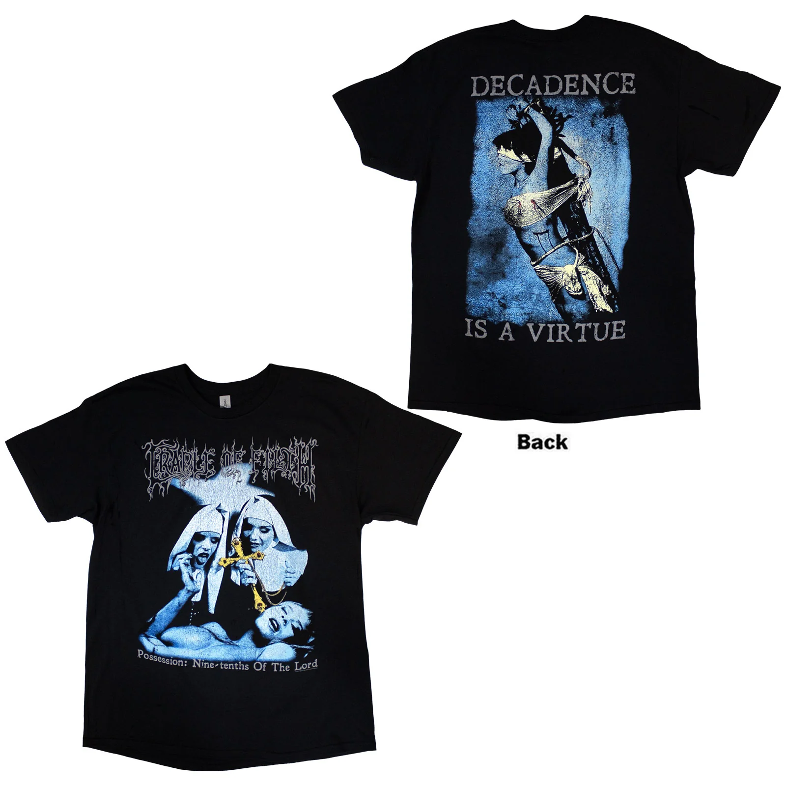 CRADLE OF FILTH - DECADENCE - T-Shirt Black (Back Print) - Image 3