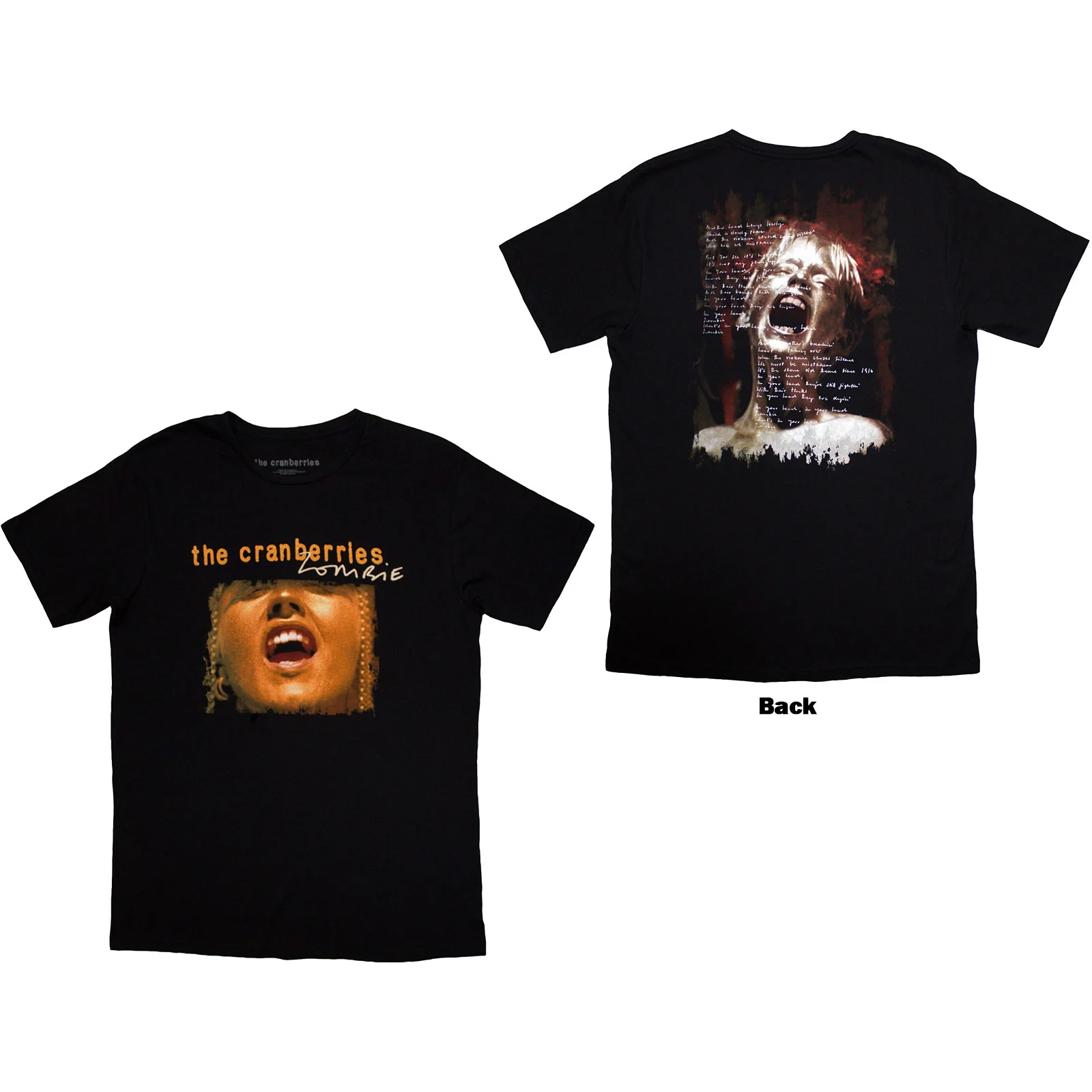 THE CRANBERRIES - ZOMBIE DOLORES - T-Shirt Black (Back Print)