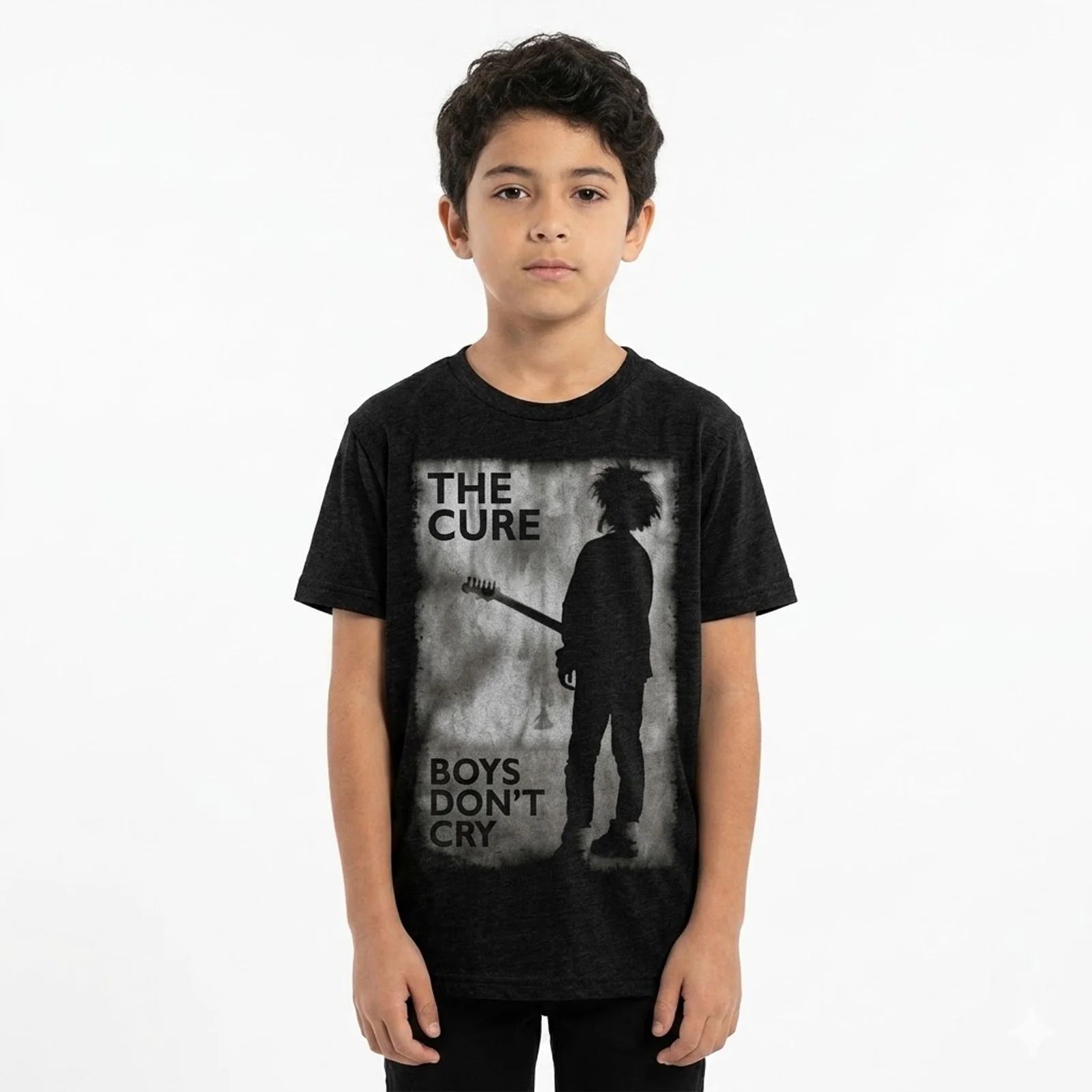 THE CURE - BOYS DON'T CRY BLACK & WHITE - Kids T-Shirt Black - Image 2