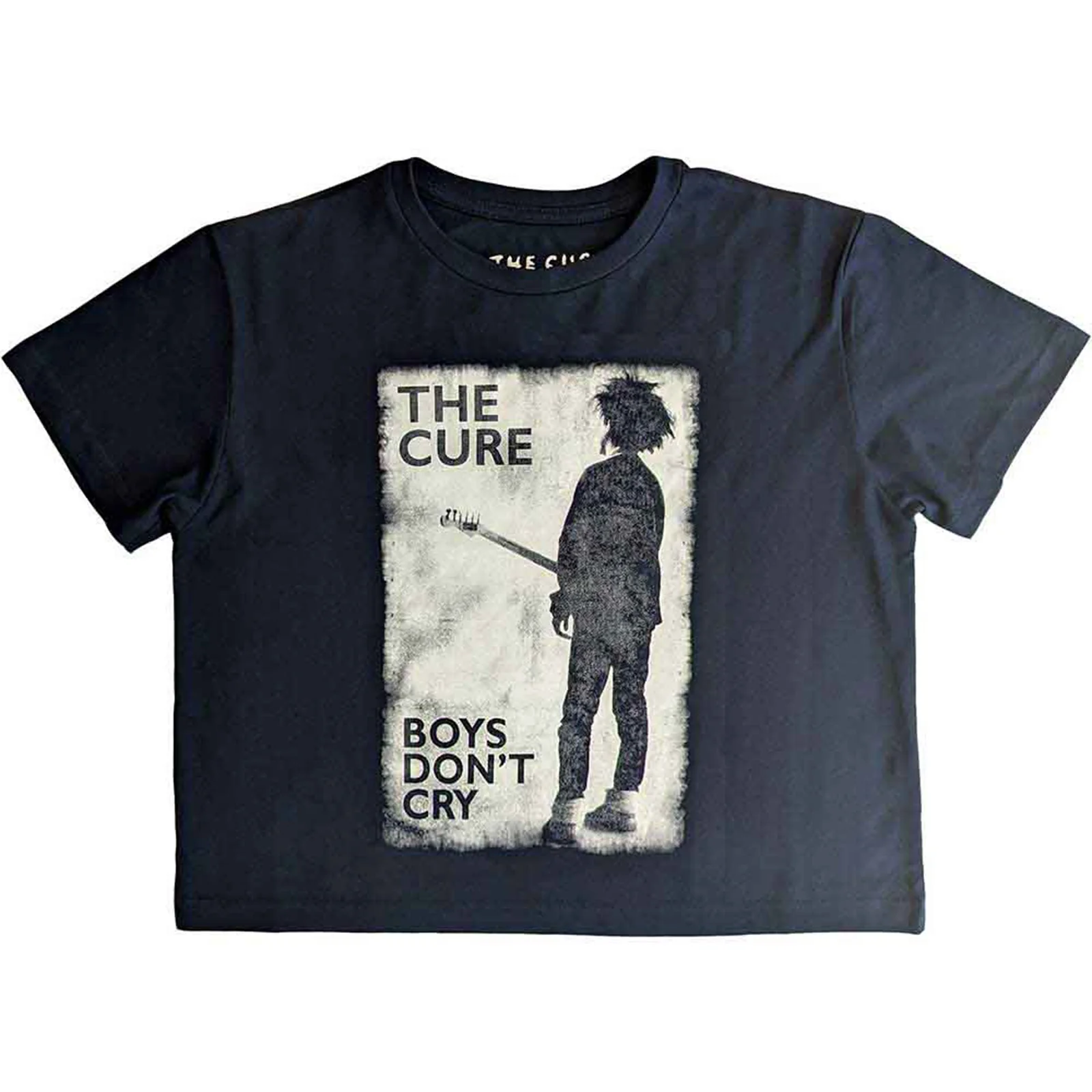 THE CURE - BOYS DON'T CRY B&W - Crop Top Blue