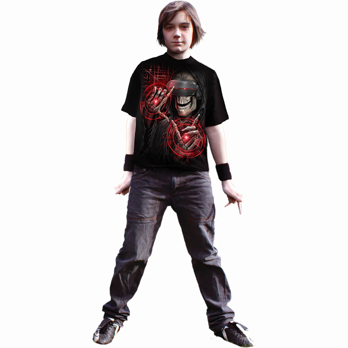 CYBER DEATH - Kids T-Shirt Black - Image 3
