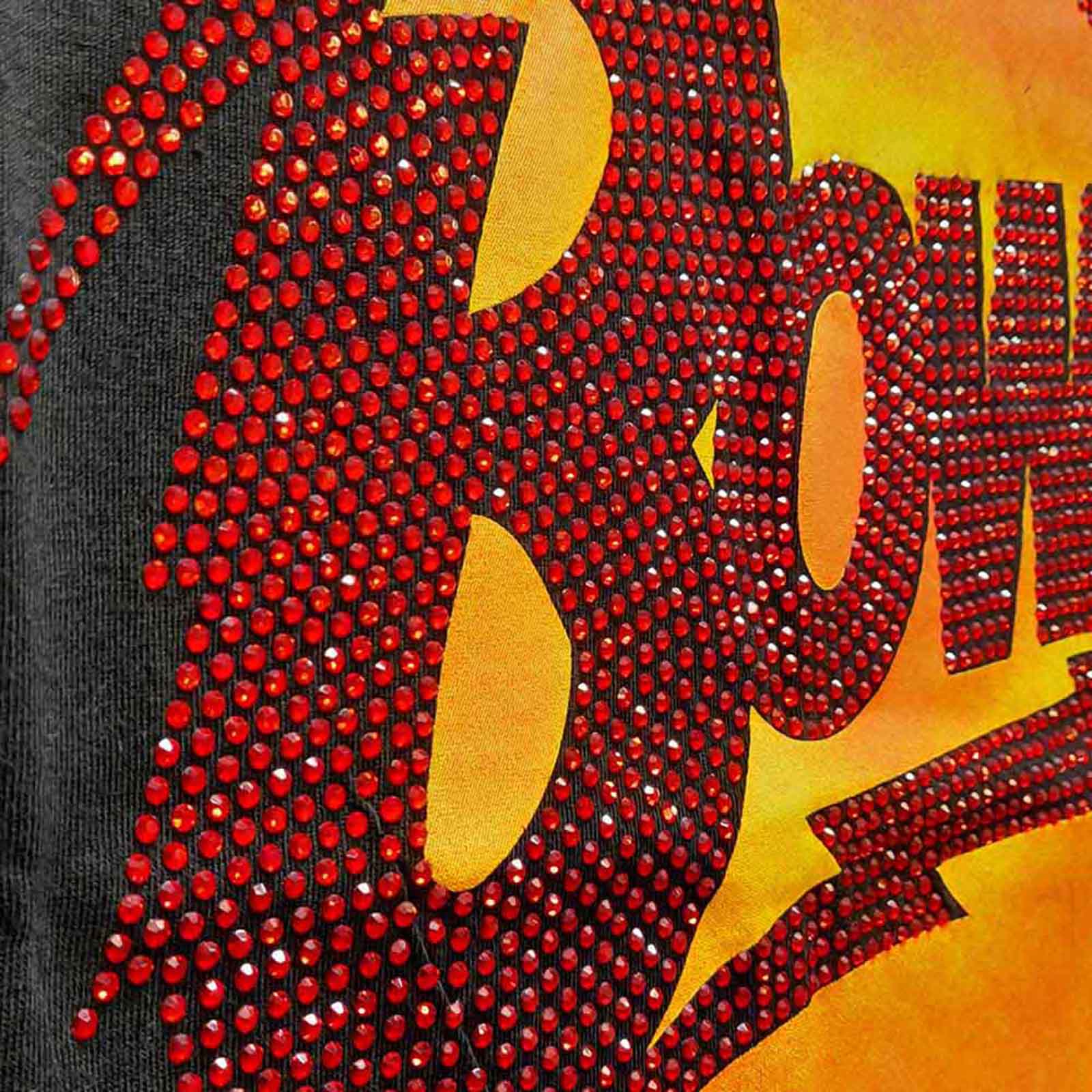 DAVID BOWIE - DIAMOND DOGS LOGO - Ladies T-Shirt Black (Embellished) - Image 3