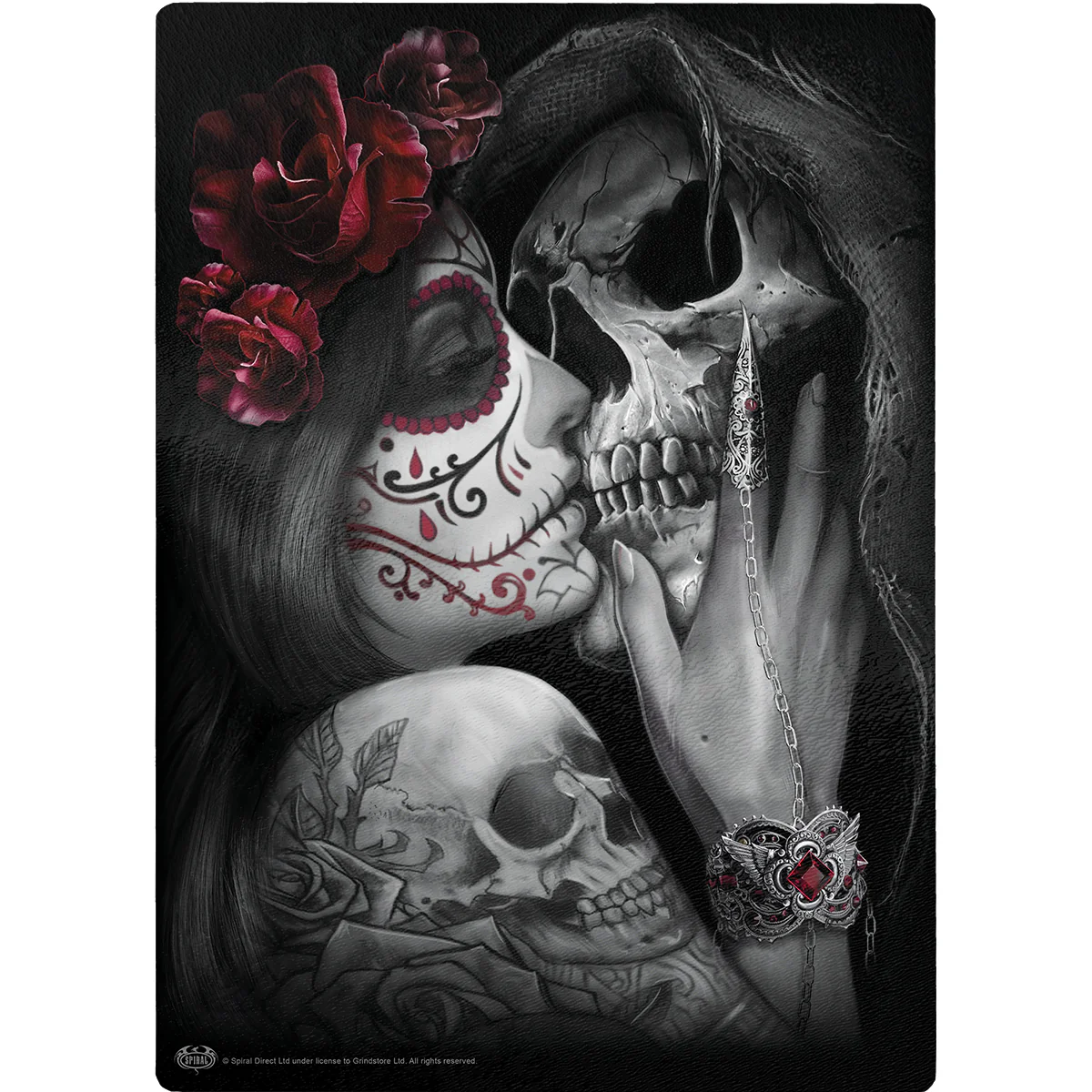 DEAD KISS - Glass Chopping Board (Rectangular)