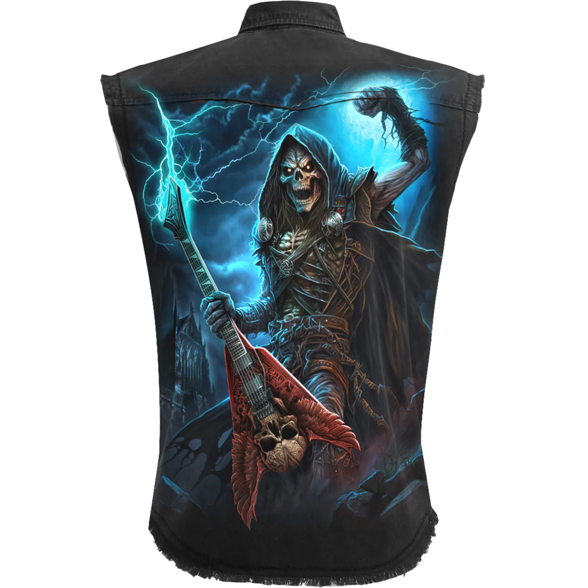 DEAD METAL - Sleeveless Stone Washed Worker Black - Image 2