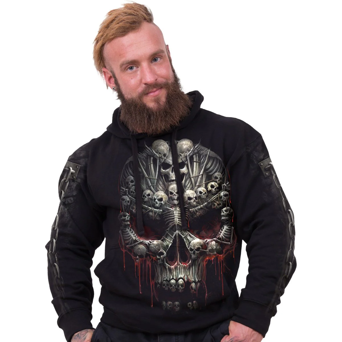 DEATH BONES - Side Pocket Hoody Black - Image 3