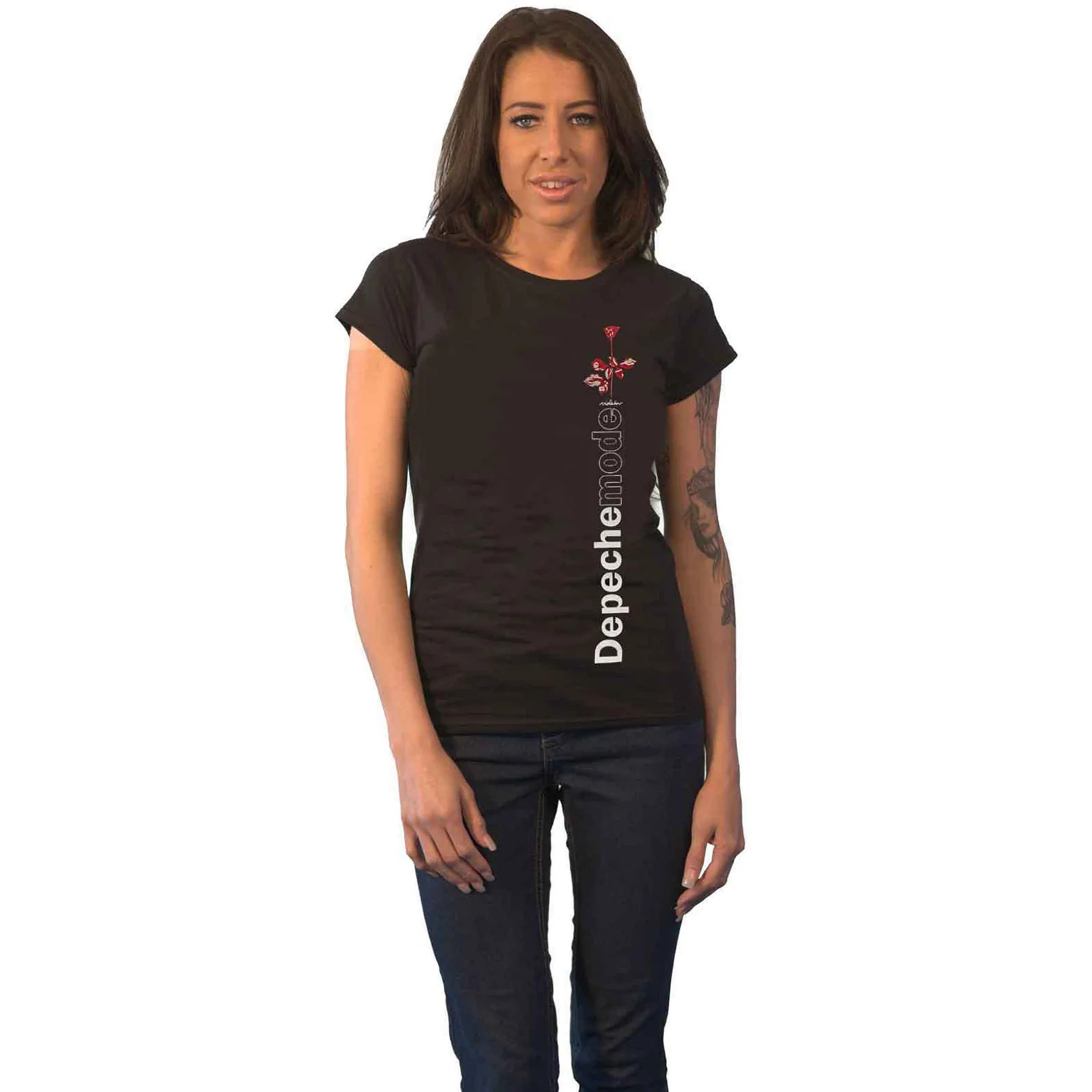 DEPECHE MODE - VIOLATOR SIDE ROSE - Ladies T-Shirt Black - Image 2