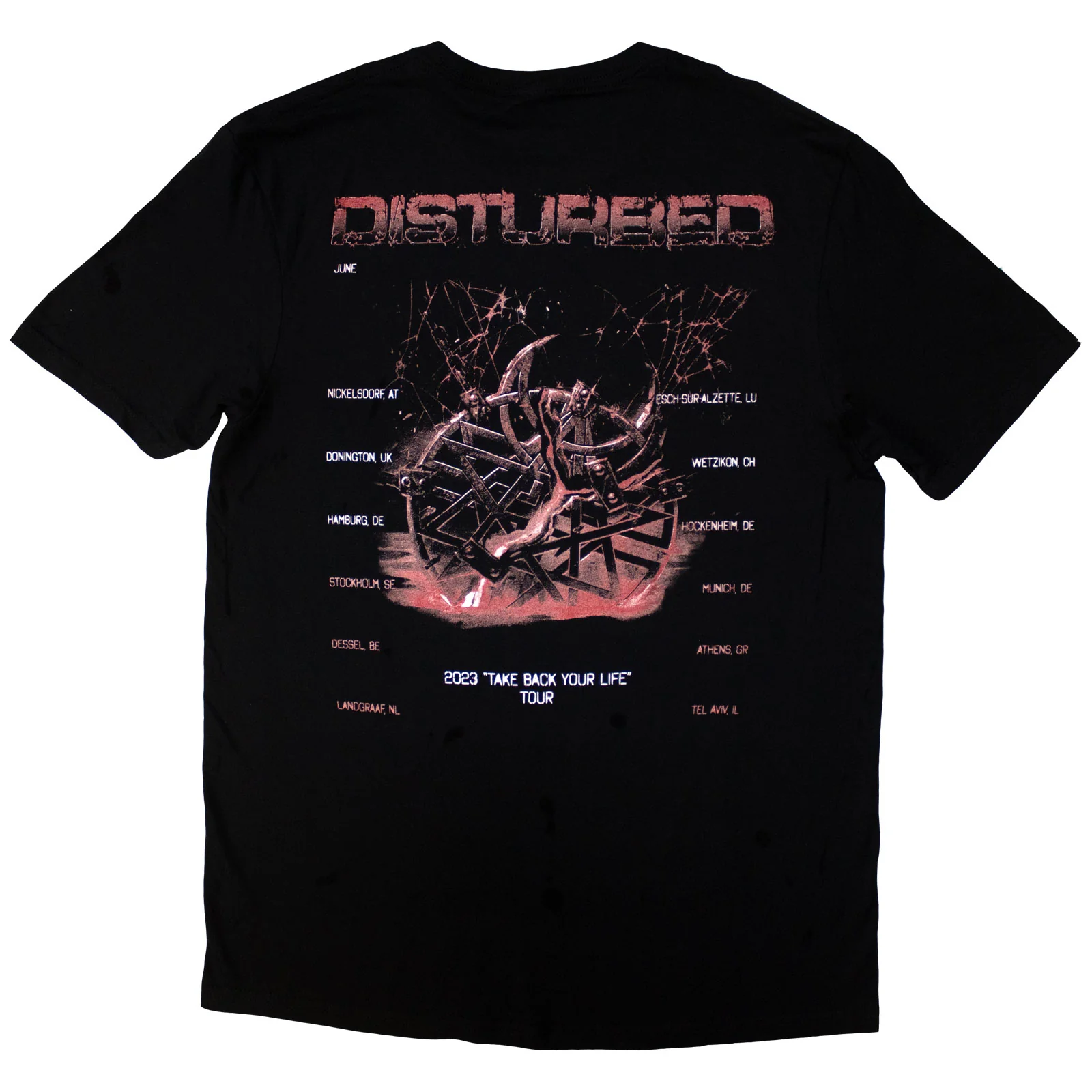 DISTURBED - EUROPEAN TOUR '23 MEDALLION - T-Shirt Black (Back Print & Ex-Tour) - Image 2