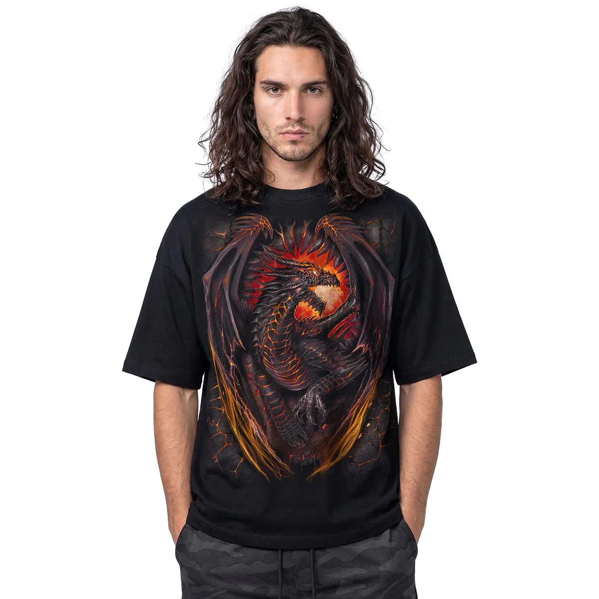 DRAGON FURNACE - Oversized Box T-Shirt Black - Image 2