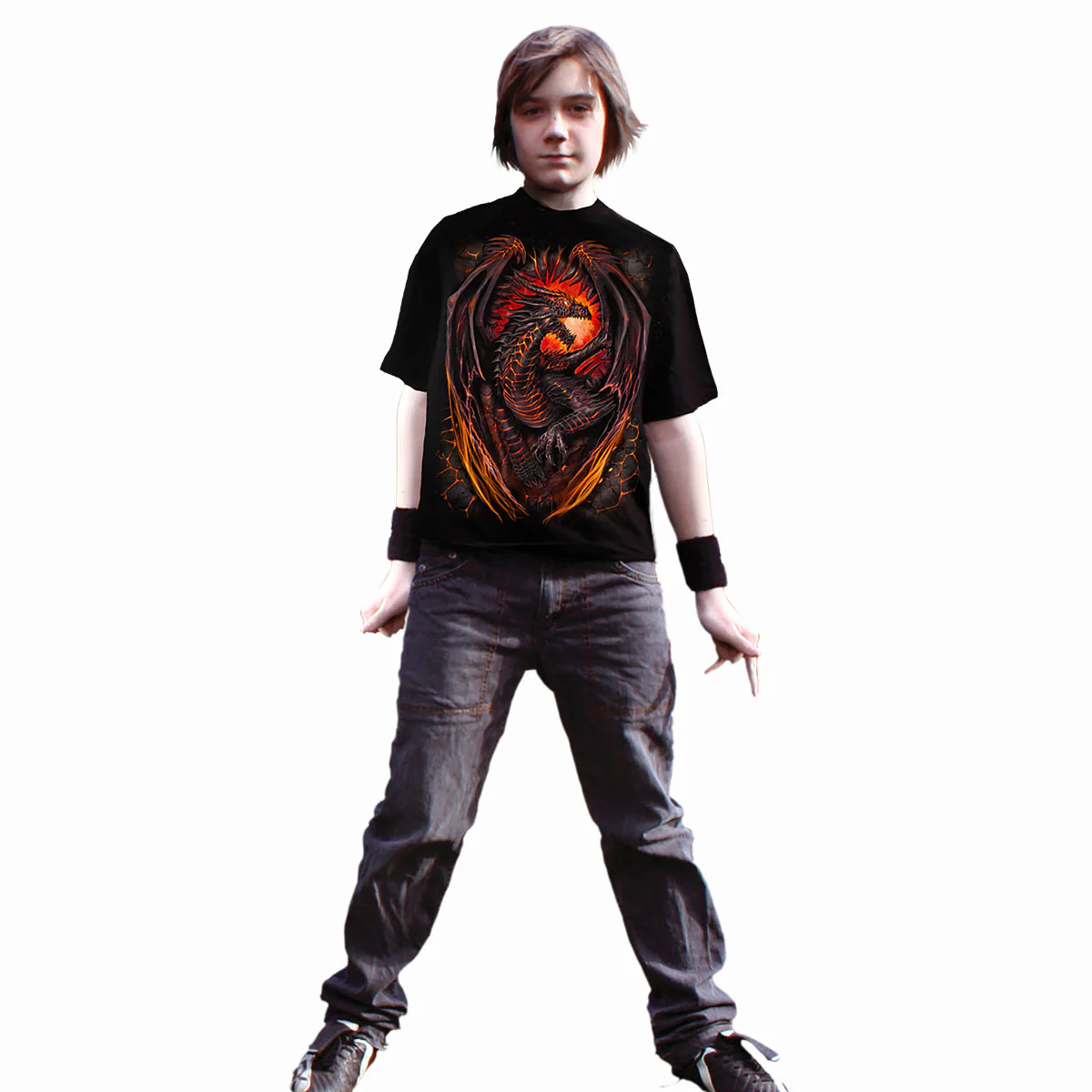 DRAGON FURNACE - Kids T-Shirt Black - Image 3