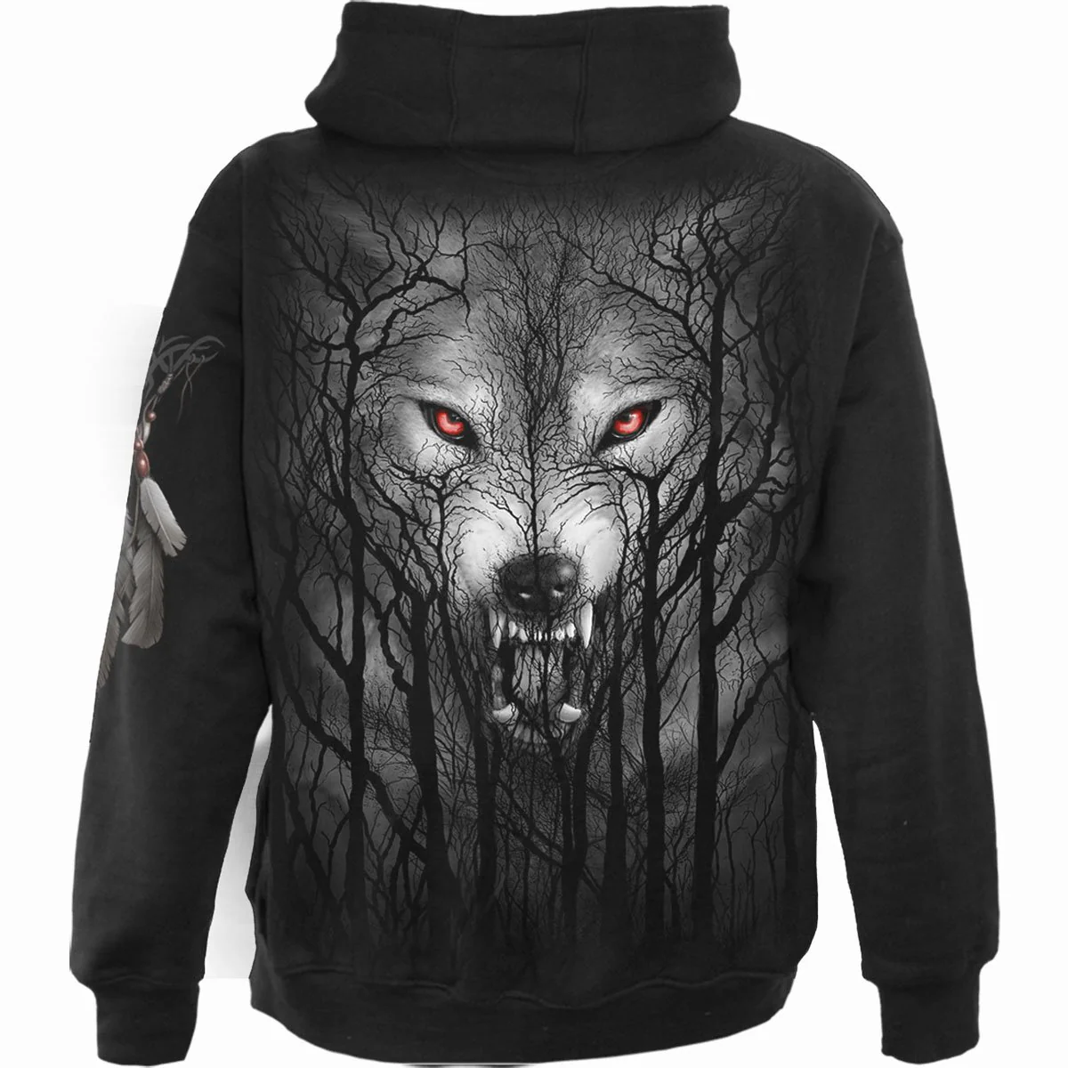 FOREST WOLF - Full Zip Hoody Black - Image 2