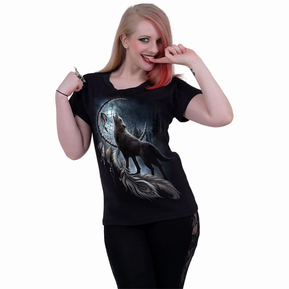 FROM DARKNESS - Boatneck Cap Sleeve Top Black - Image 2