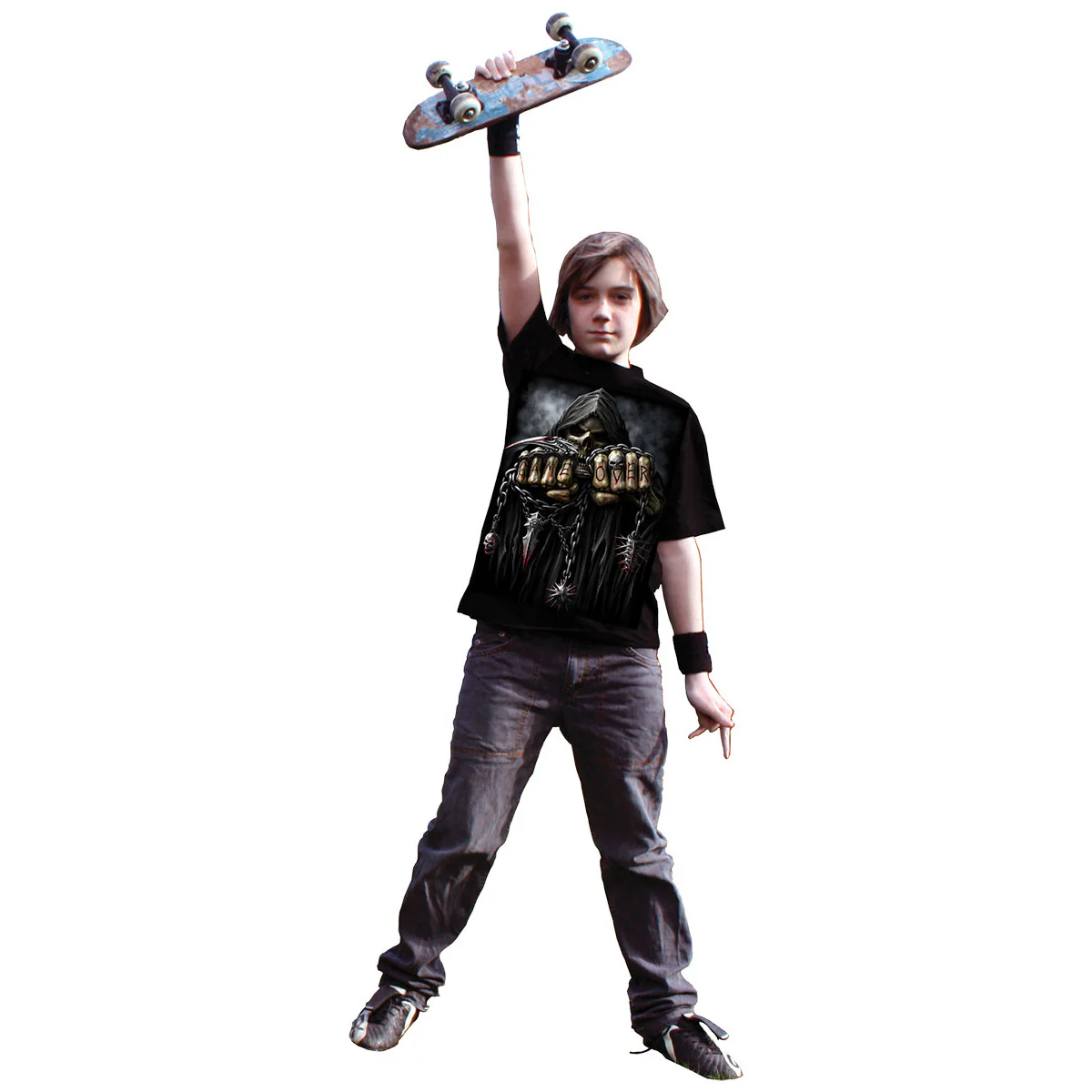 GAME OVER - Kids T-Shirt Black - Image 3