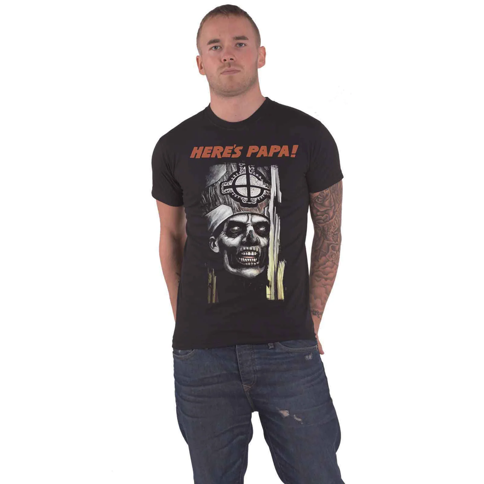 GHOST - HERE'S PAPA - T-Shirt Black - Image 2