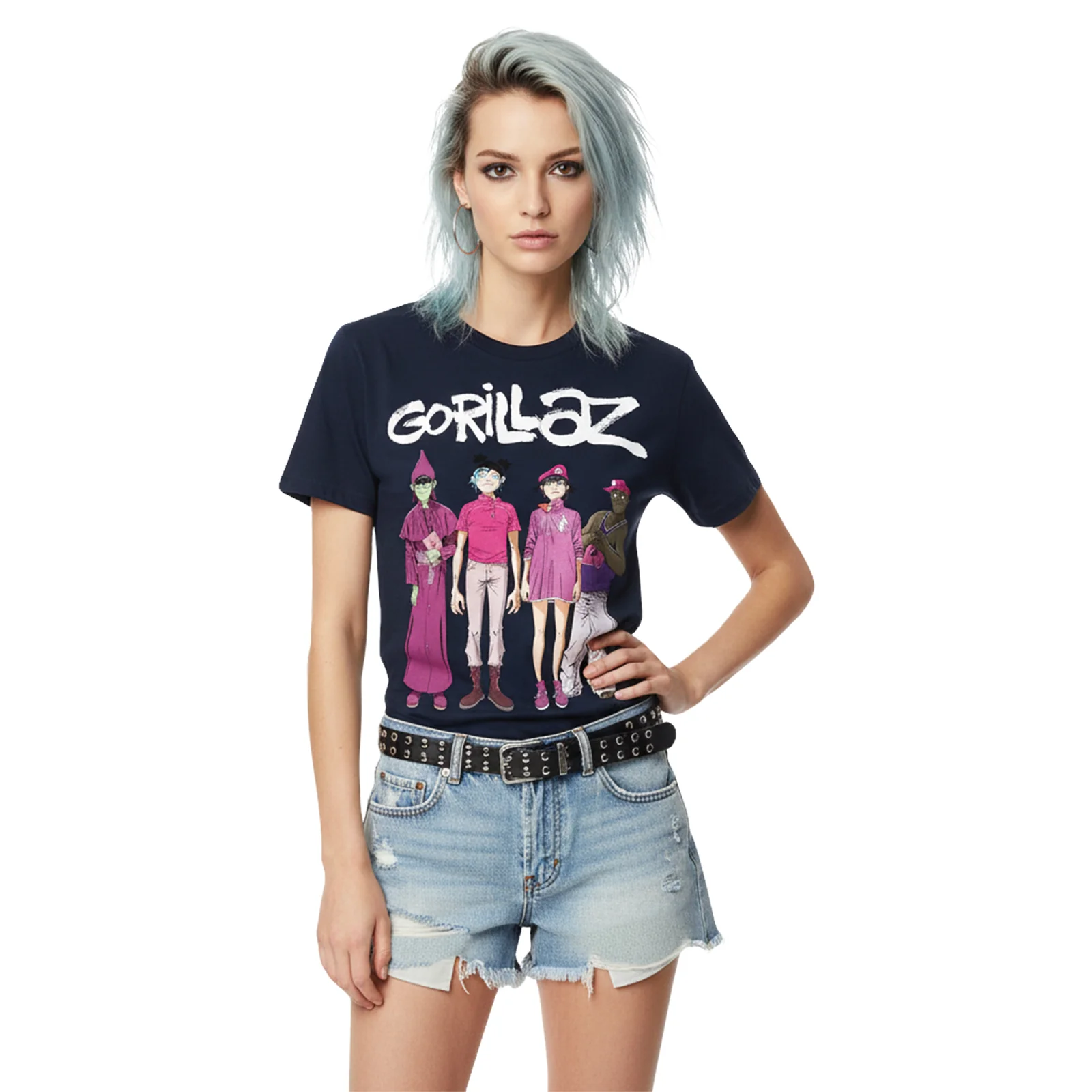 GORILLAZ - CRACKER ISLAND STANDING GROUP - T-Shirt Navy Blue - Image 3
