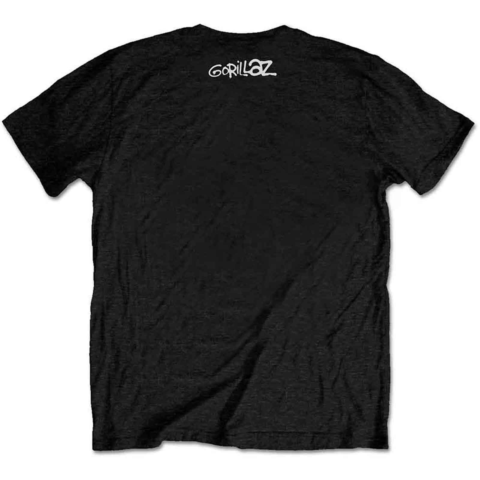 GORILLAZ - NOW NOW LOGO - T-Shirt Black (Back Print) - Image 2