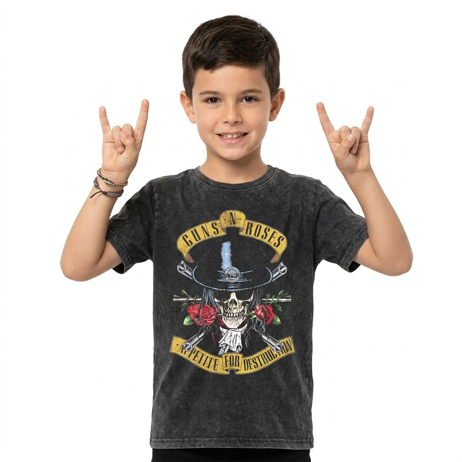 GUNS N ROSES - APPETITE - Kids T-Shirt Black (Wash Collection) - Image 2