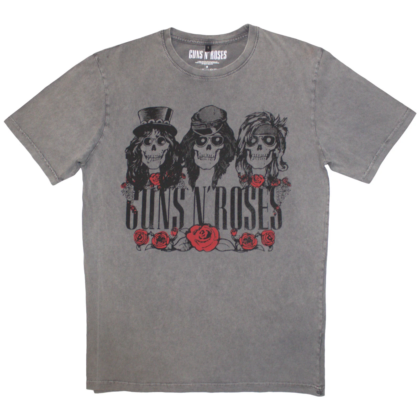 GUNS N ROSES - HELL GROUP - Stone Wash T-Shirt Grey