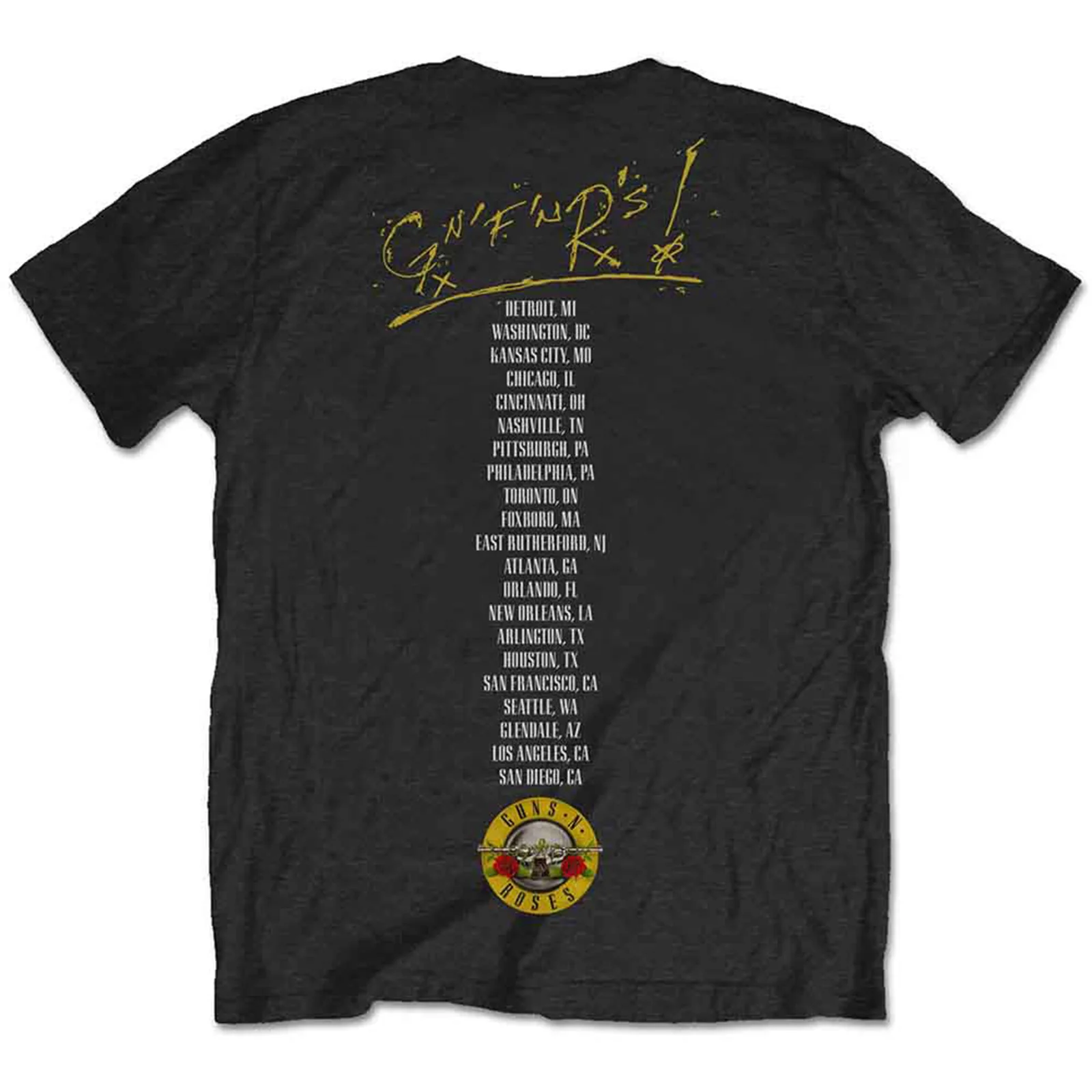 GUNS N ROSES - NOT IN THIS LIFETIME TOUR - T-Shirt Black (Back Print) - Image 2