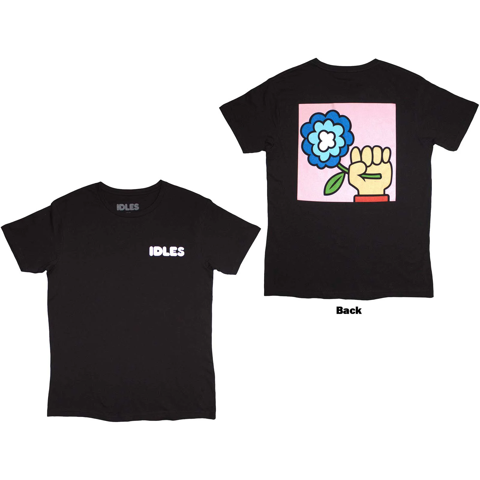 IDLES - CARTOON FLOWER - T-Shirt Black (Back Print)
