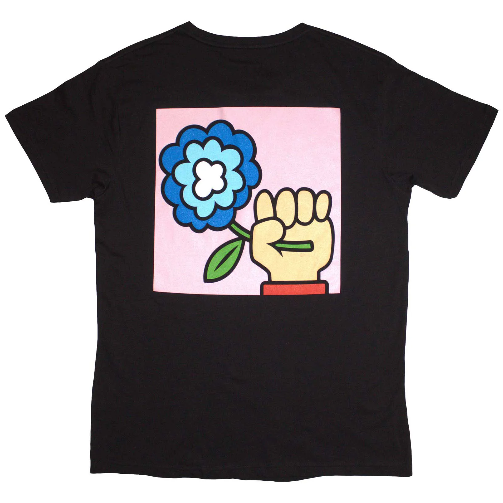 IDLES - CARTOON FLOWER - T-Shirt Black (Back Print) - Image 2