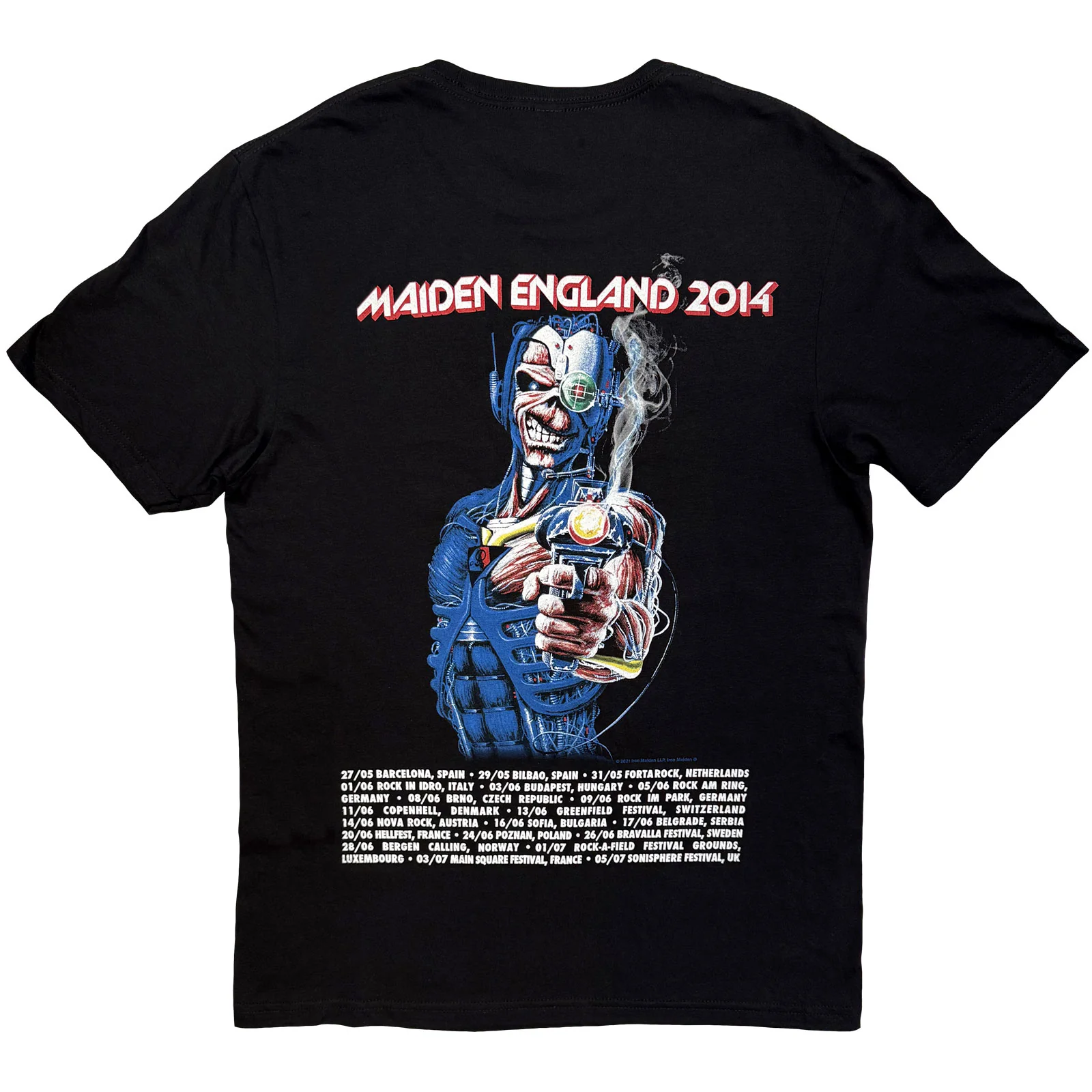 IRON MAIDEN - ENGLAND 2014 TOUR - T-Shirt Black (Back Print) - Image 2