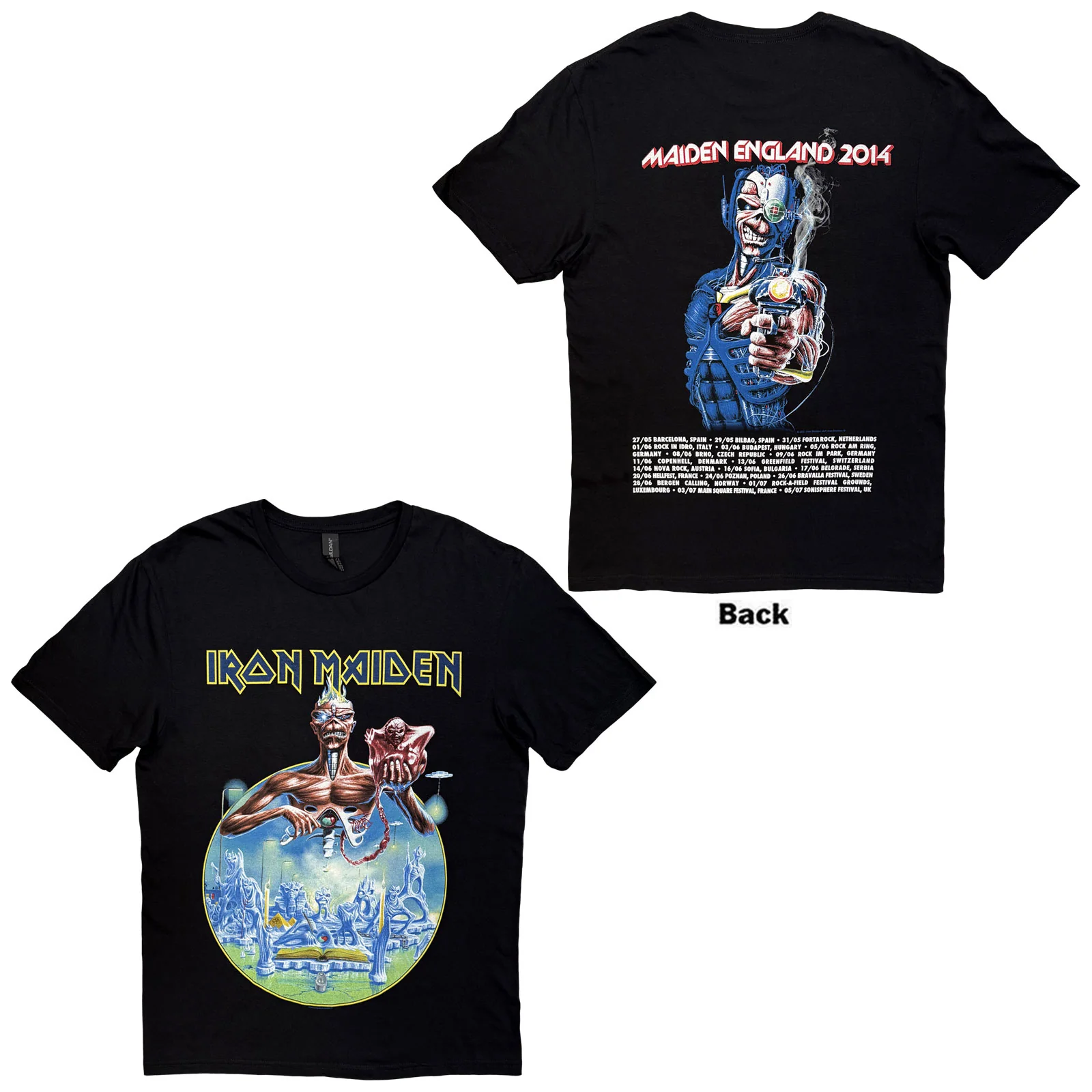 IRON MAIDEN - ENGLAND 2014 TOUR - T-Shirt Black (Back Print) - Image 3