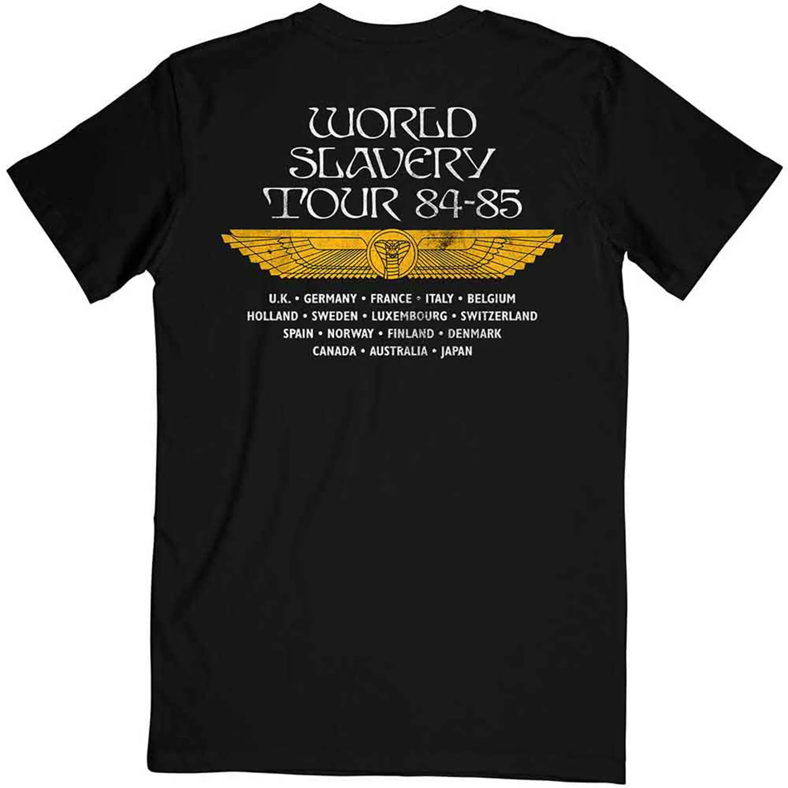IRON MAIDEN - POWERSLAVE WORLD SLAVERY TOUR - T-Shirt Black (Back Print) - Image 2