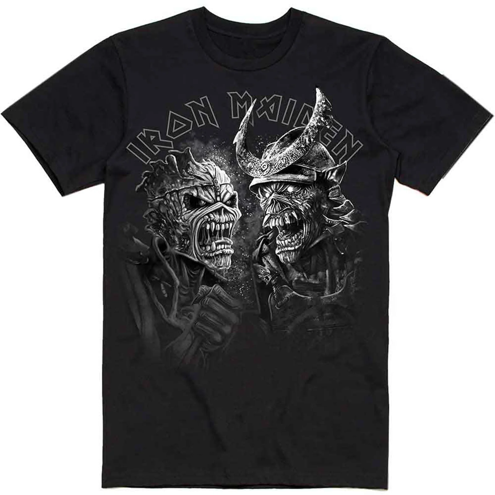 IRON MAIDEN - SENJUTSU LARGE GRAYSCALE HEADS - T-Shirt Black