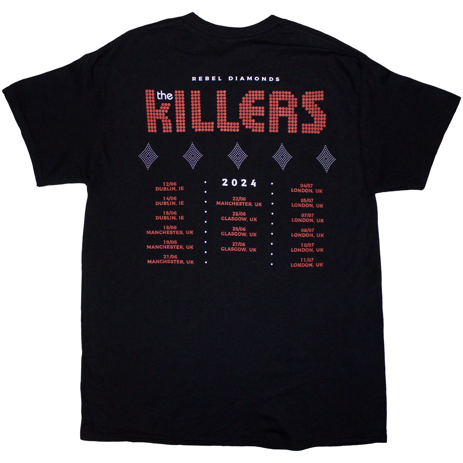 THE KILLERS - TOUR '24 REBEL DIAMONDS - T-Shirt Black (Back Print & Ex-Tour) - Image 2