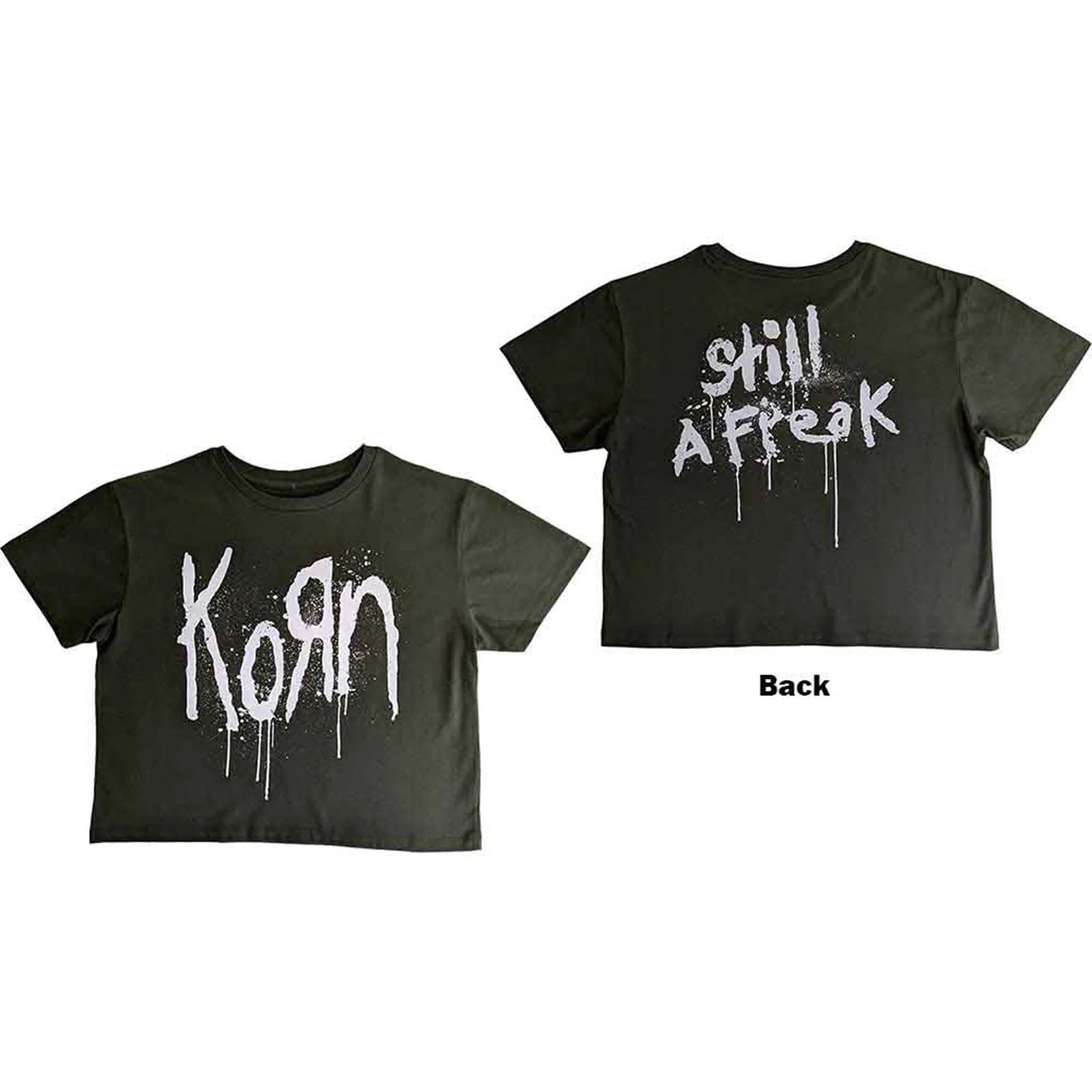 KORN - STILL A FREAK - Crop Top Green (Back Print)