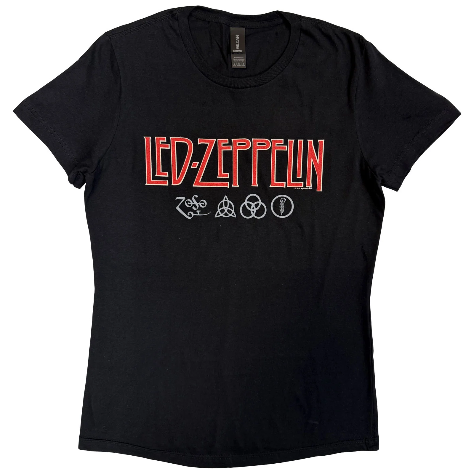 LED ZEPPELIN - LOGO & SYMBOLS - Ladies T-Shirt Black