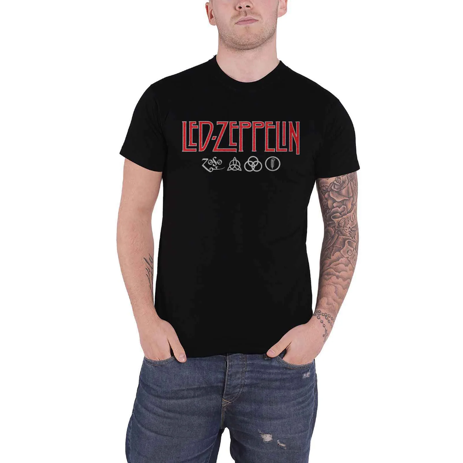 LED ZEPPELIN - LOGO & SYMBOLS - T-Shirt Black - Image 2