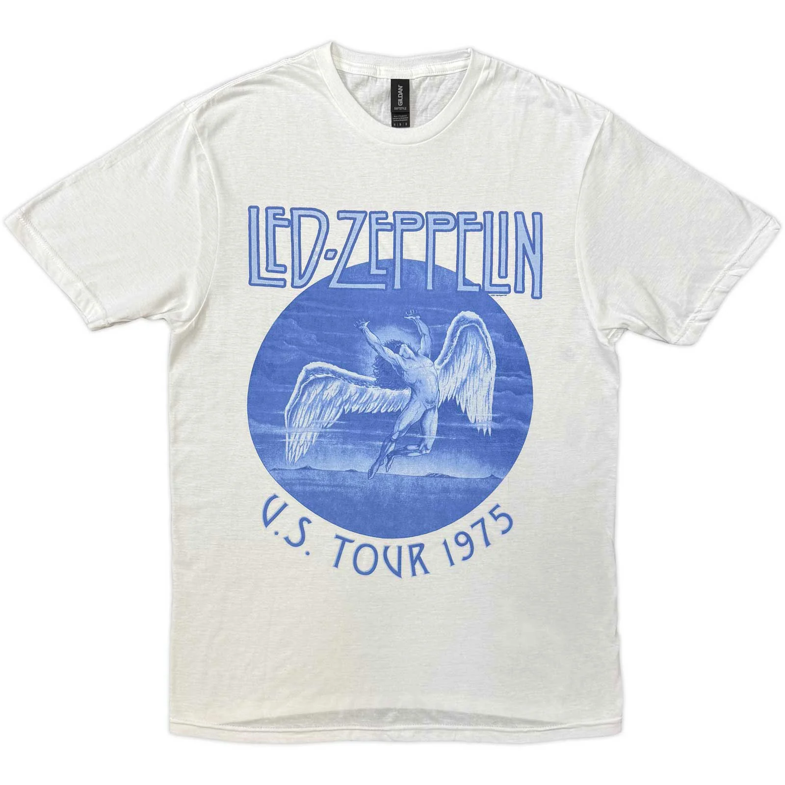 LED ZEPPELIN - TOUR '75 BLUE WASH - T-Shirt White