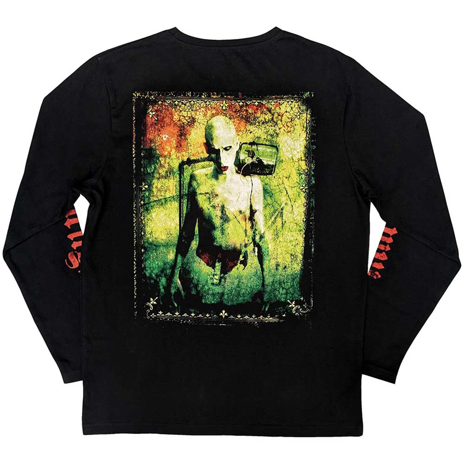 MARILYN MANSON - DEATH - Long Sleeve T-Shirt Black (Back & Sleeve Print) - Image 2
