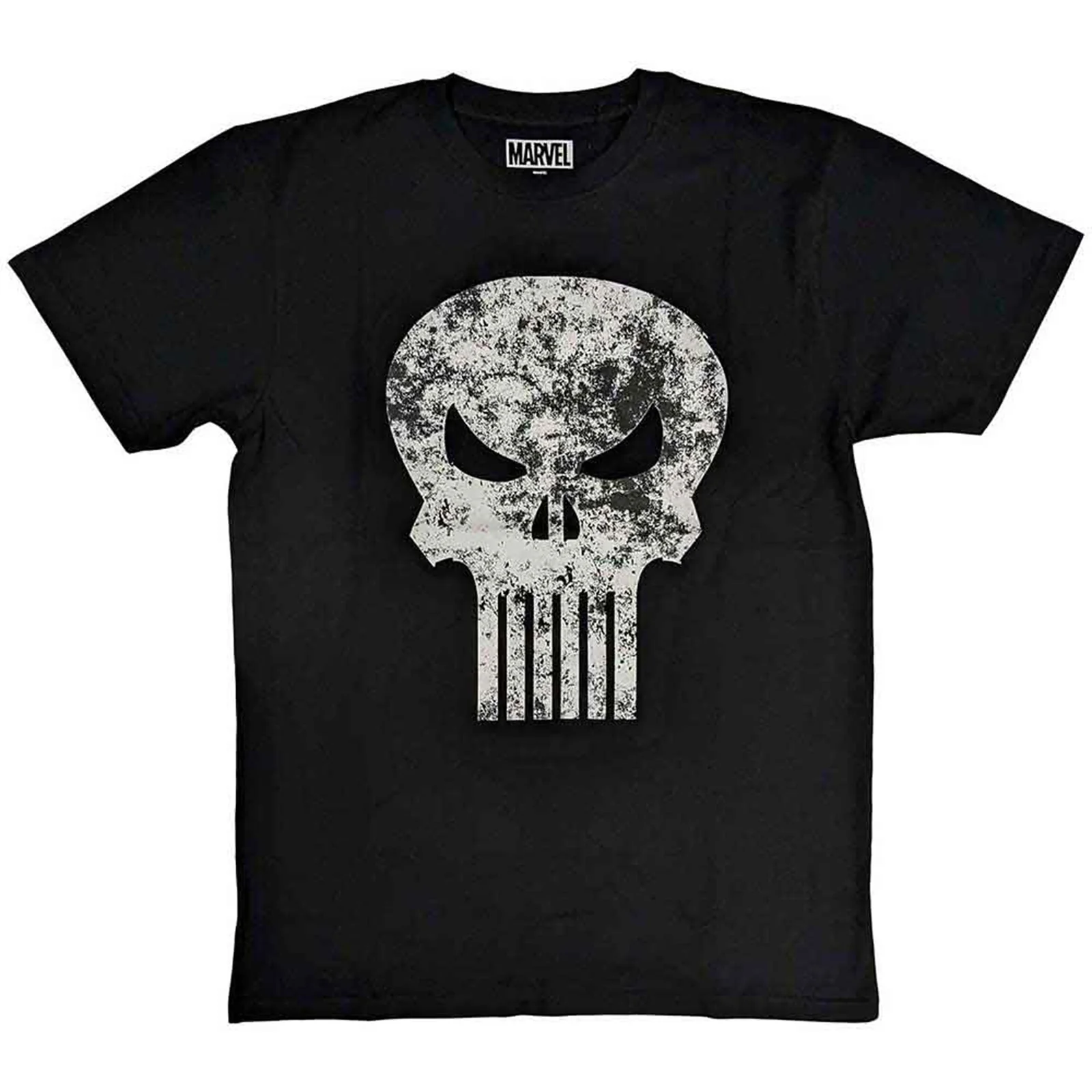MARVEL COMICS - PUNISHER DISTRESSED LOGO - T-Shirt Black